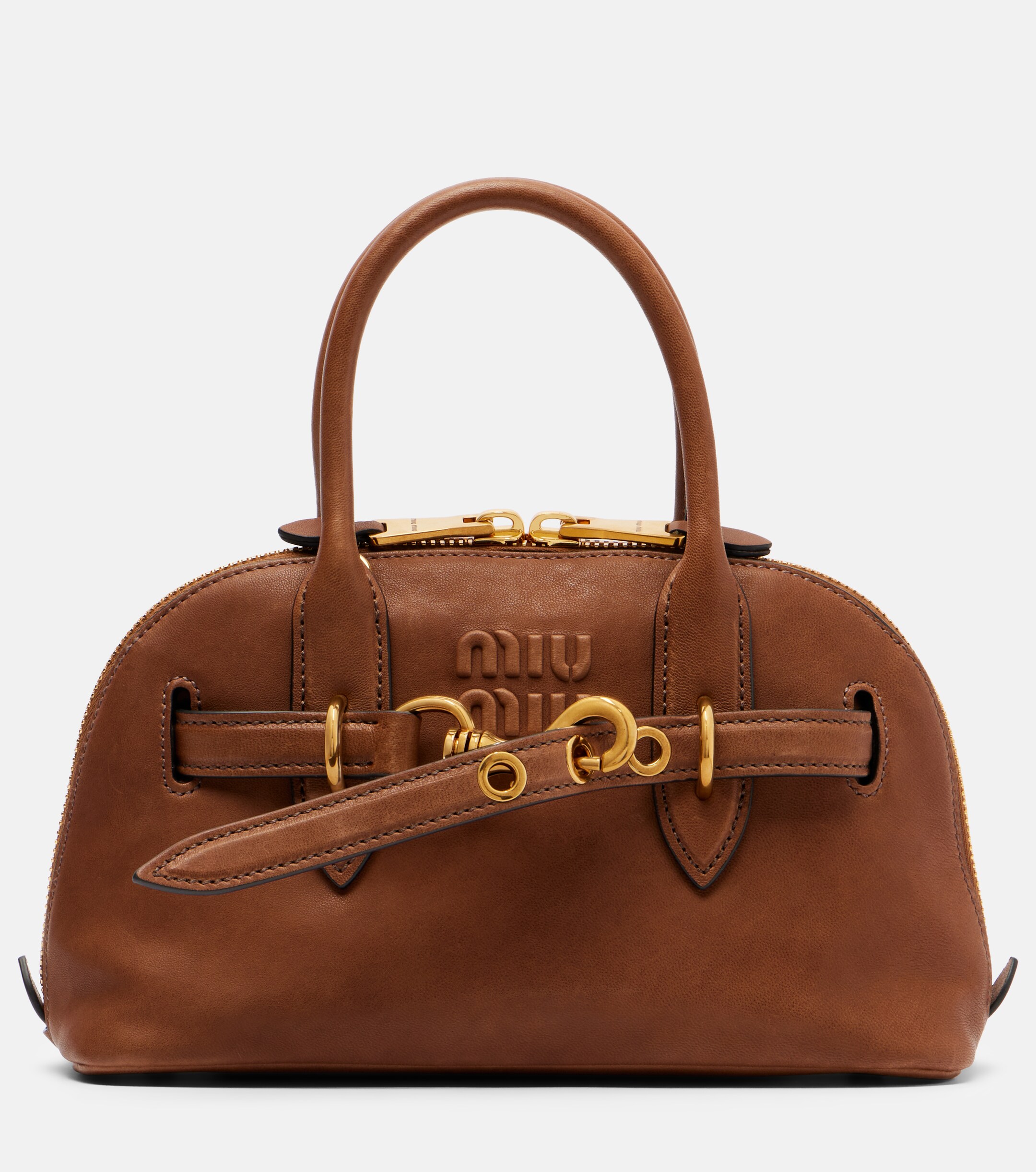 Miu Miu Adventure leather tote bag