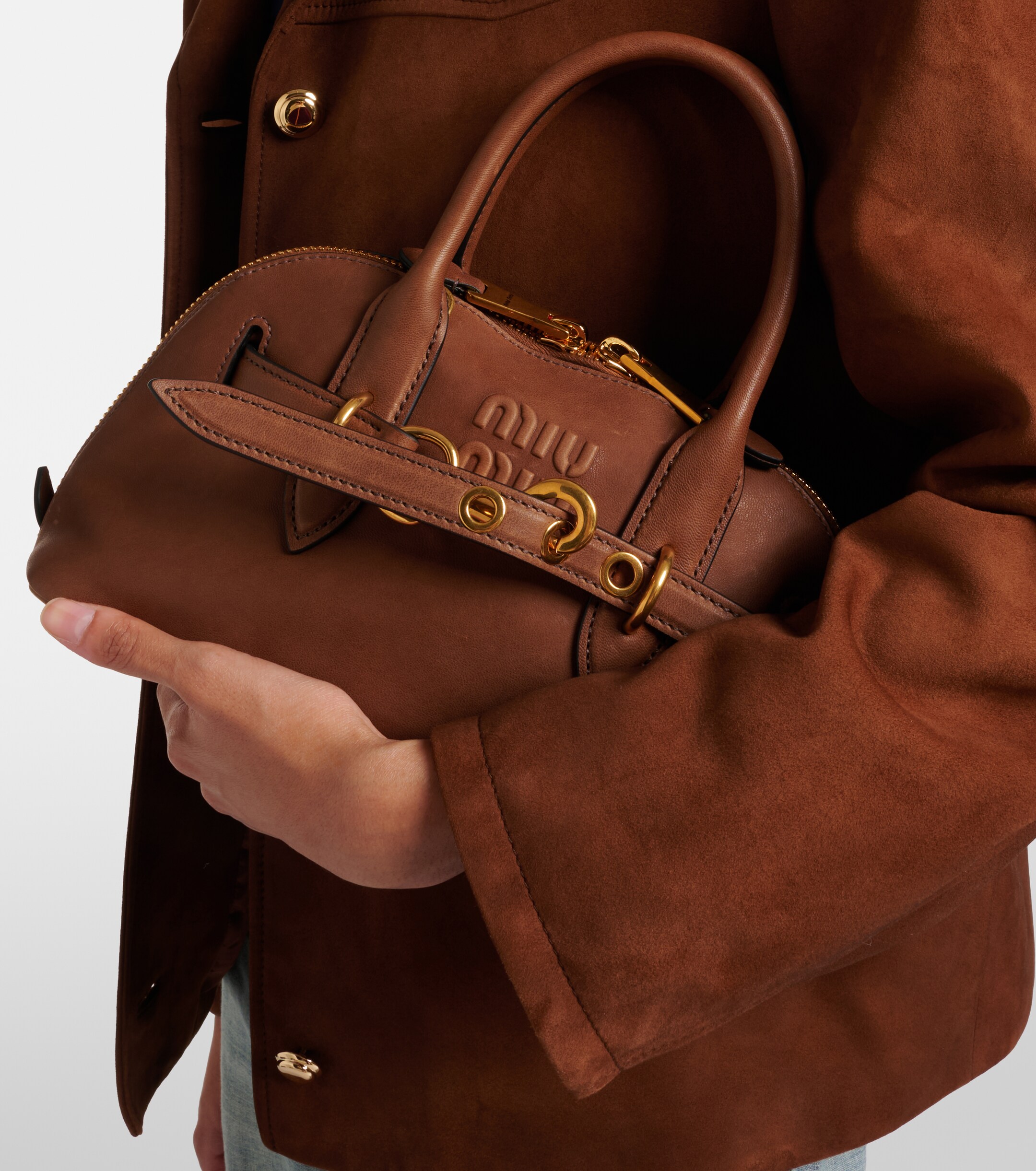 Miu Miu Adventure leather tote bag