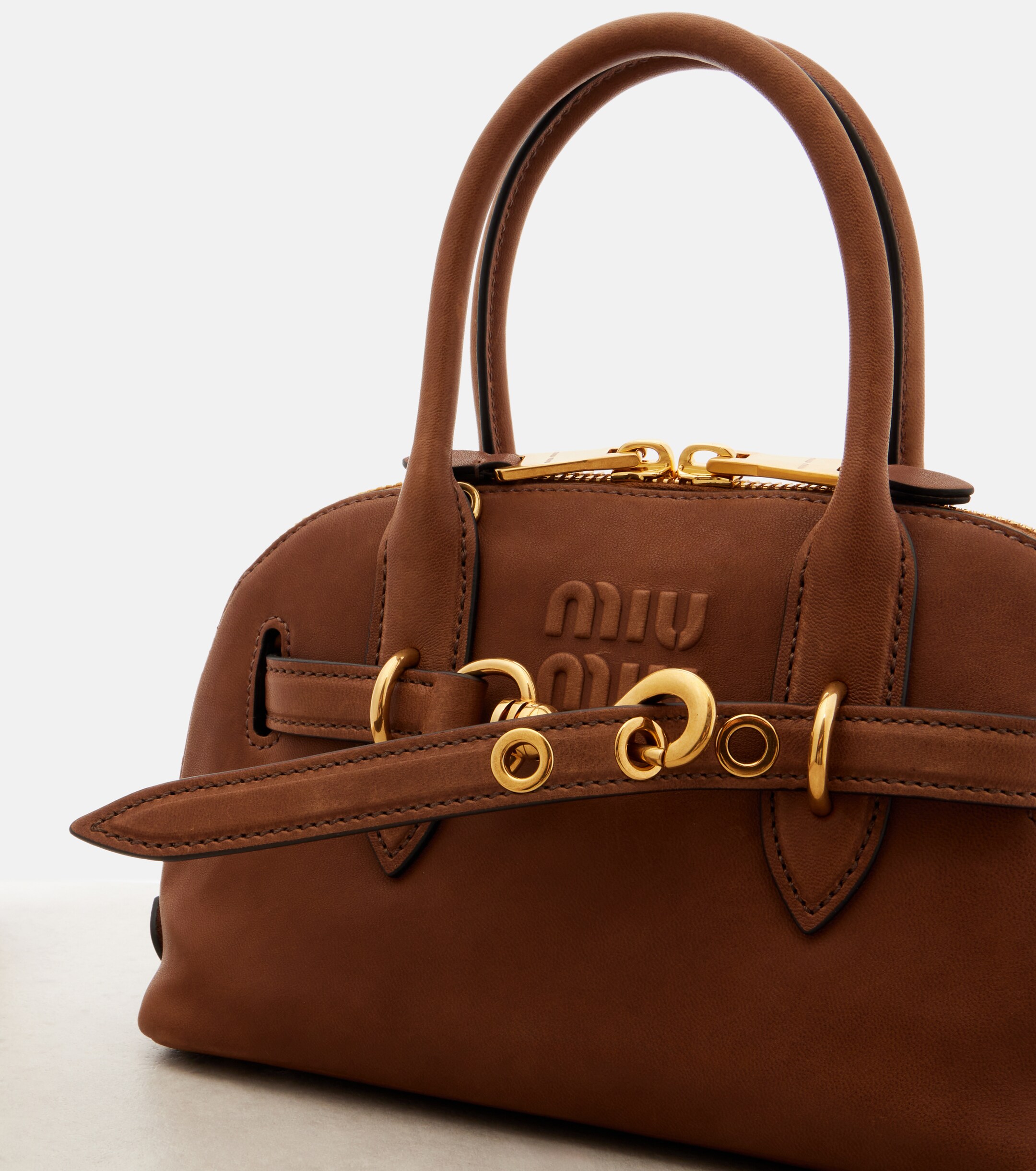 Miu Miu Adventure leather tote bag