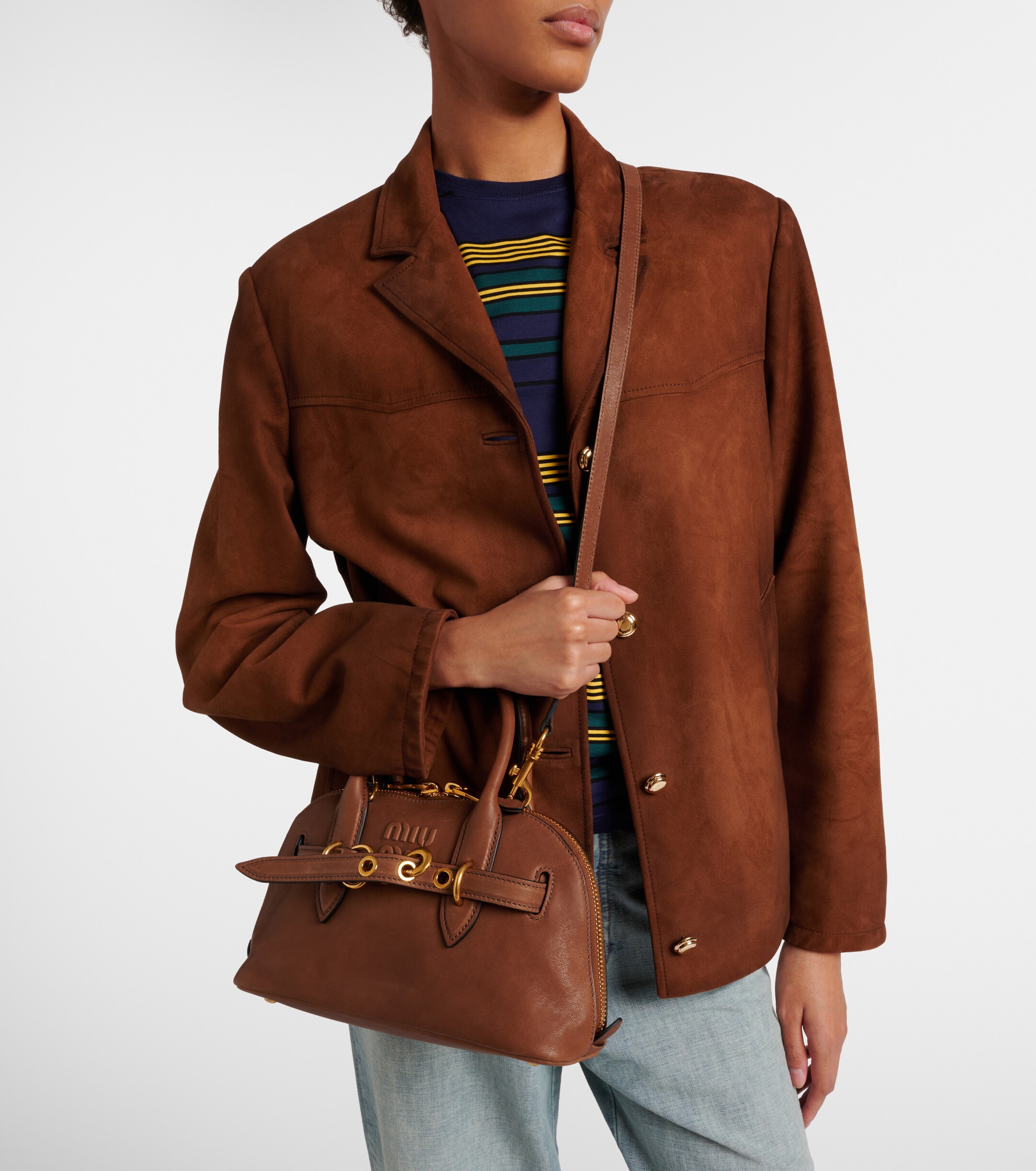 Miu Miu Adventure leather tote bag