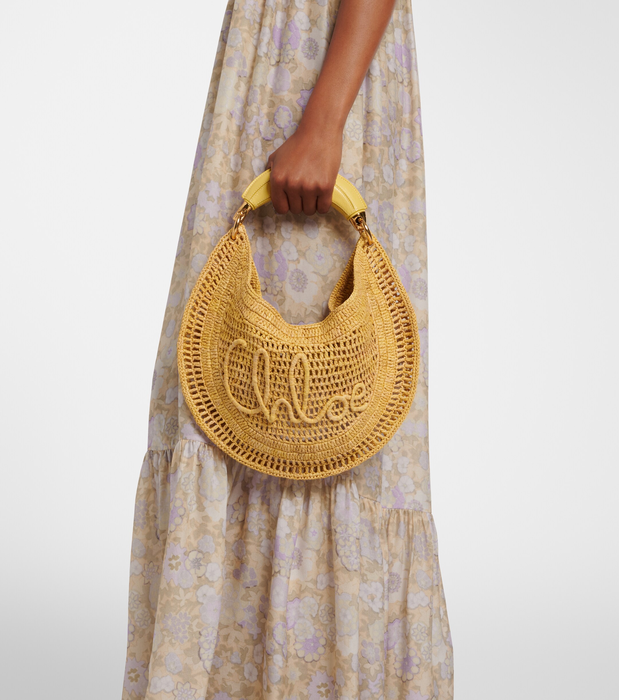 Chloé Summer Banana raffia shoulder bag