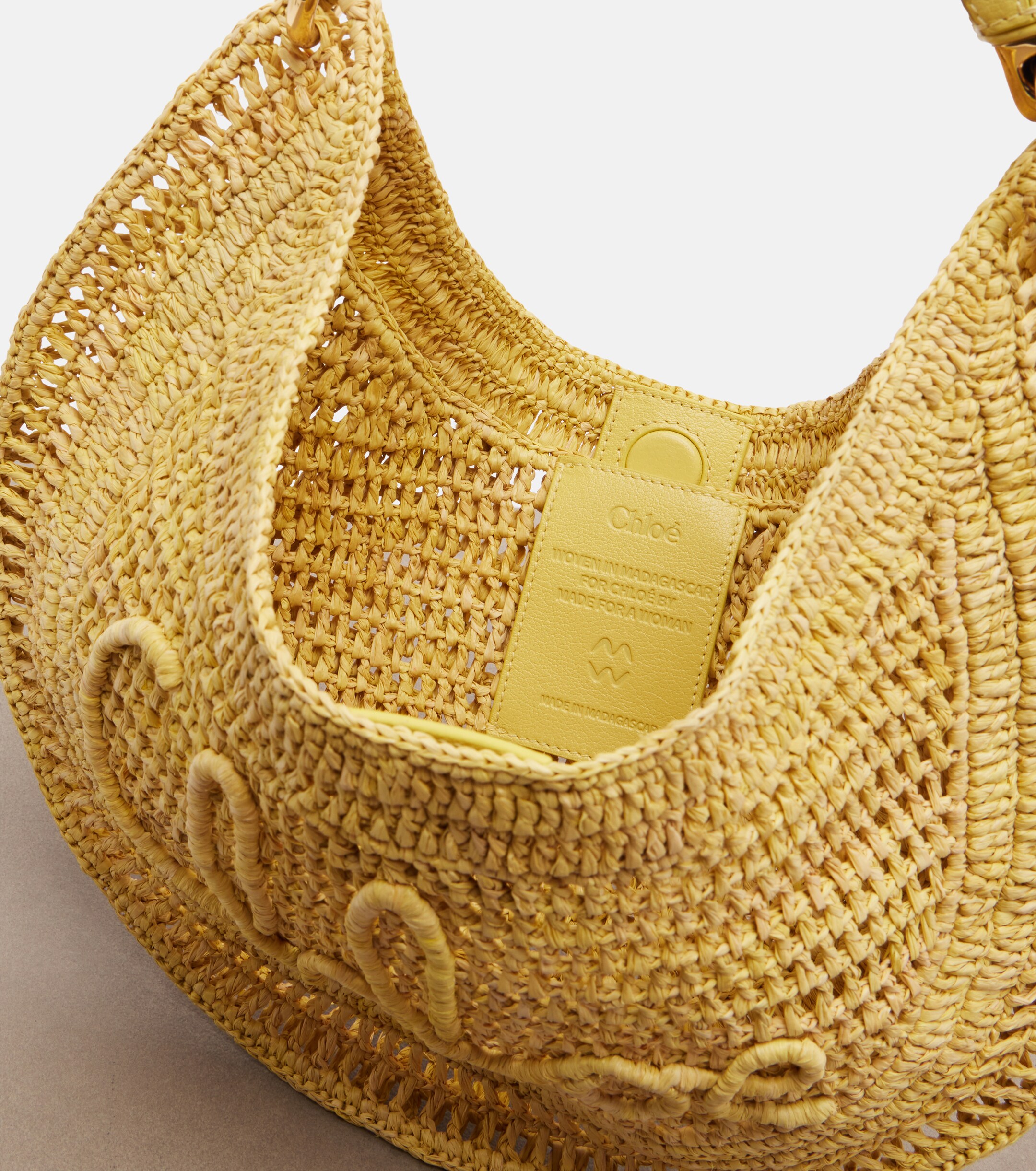 Chloé Summer Banana raffia shoulder bag