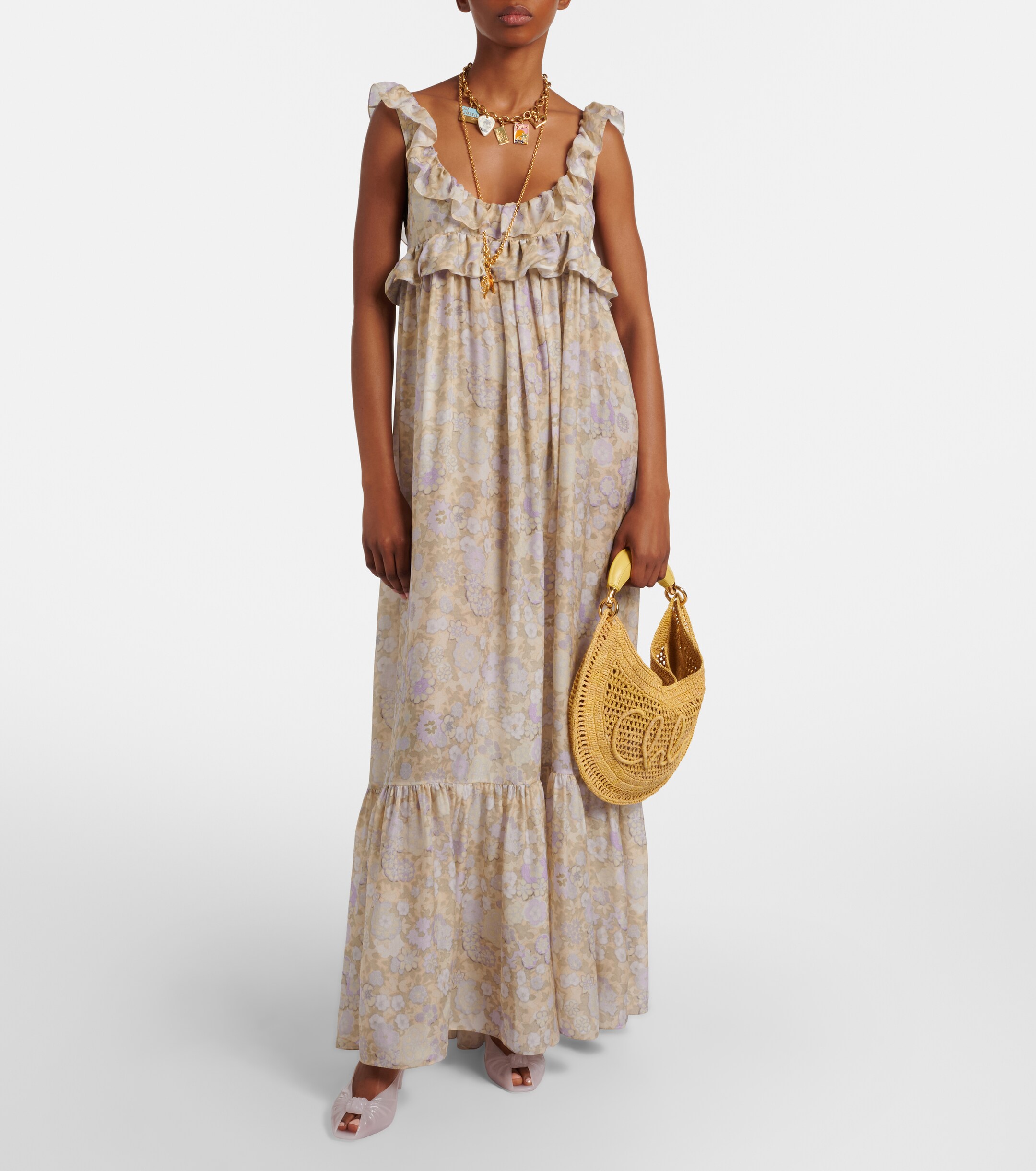 Chloé Summer Banana raffia shoulder bag