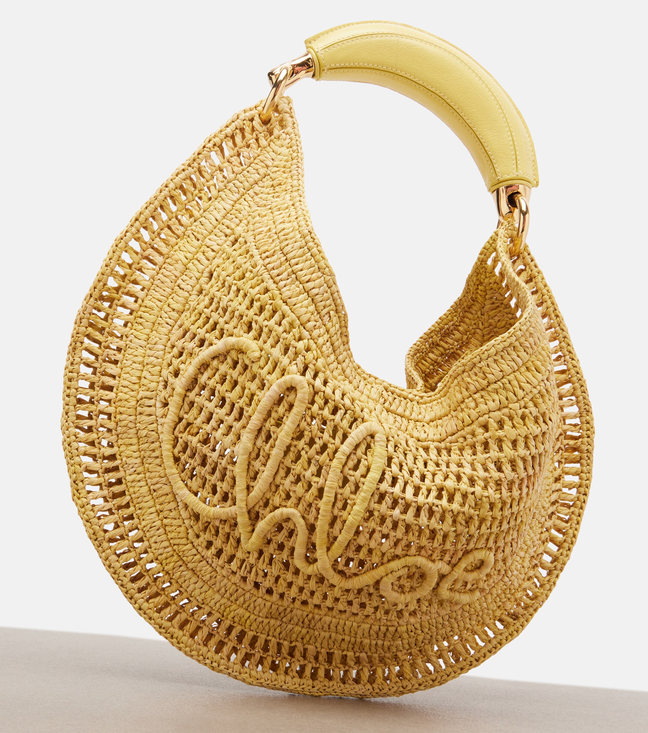 Chloé Summer Banana raffia shoulder bag