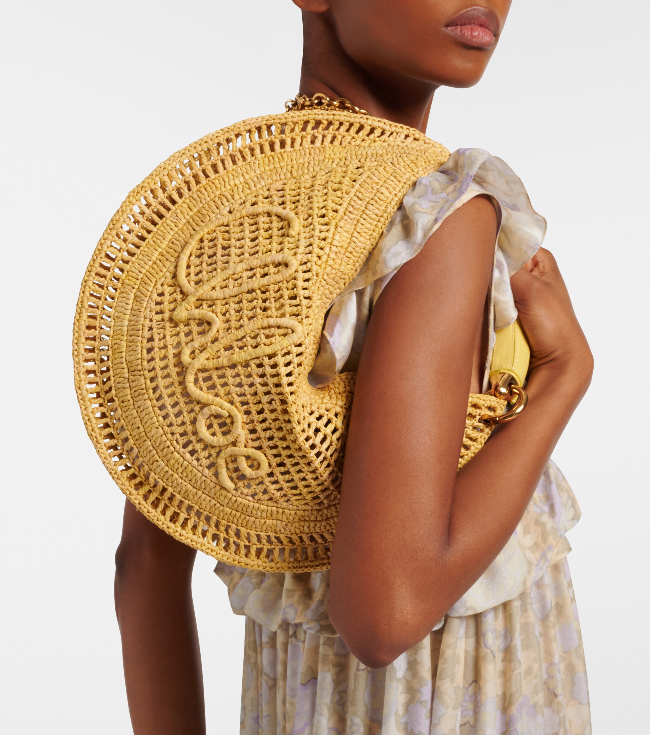 Chloé Summer Banana raffia shoulder bag
