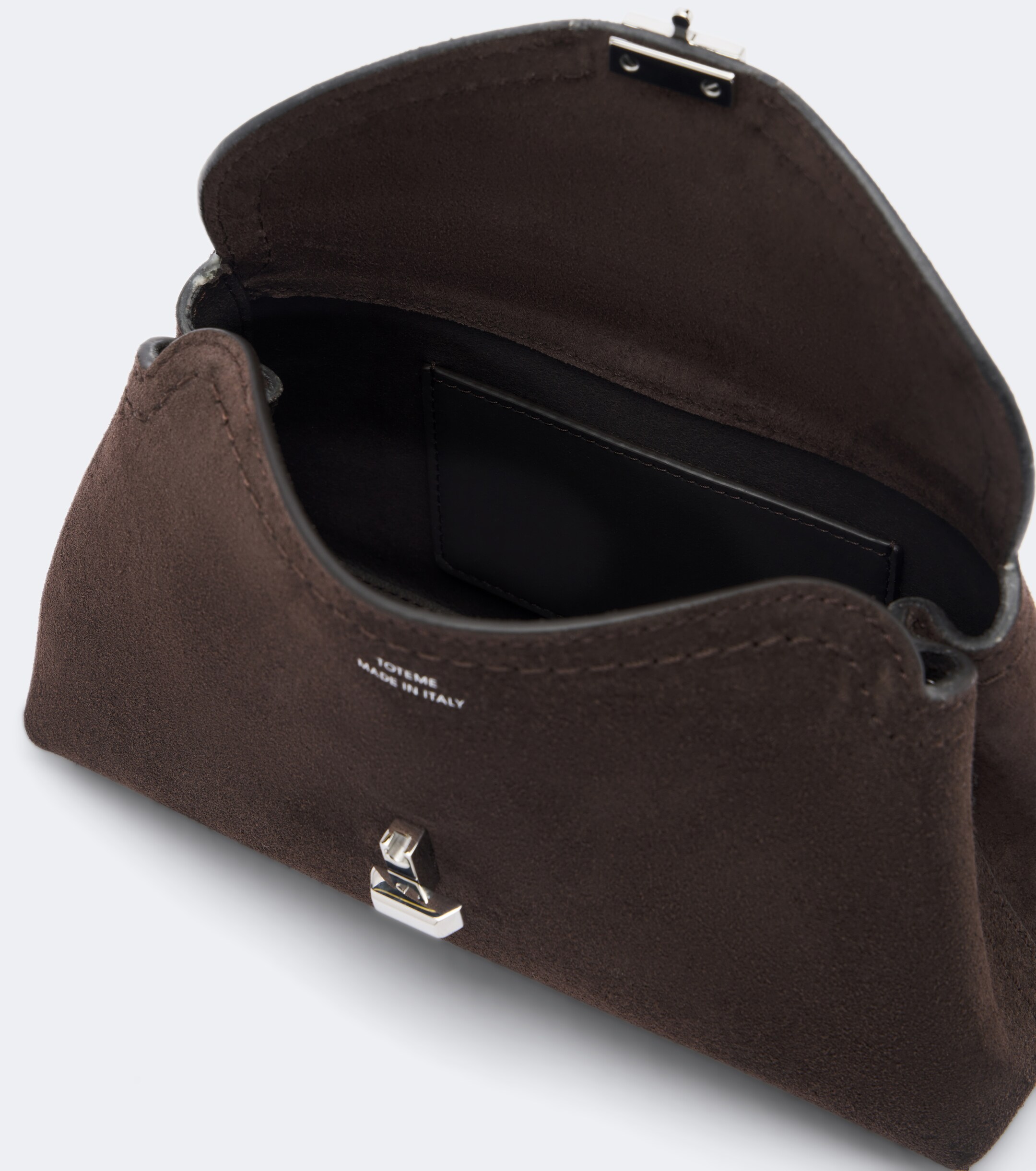 TOTEME Toteme T-Lock Nano suede clutch