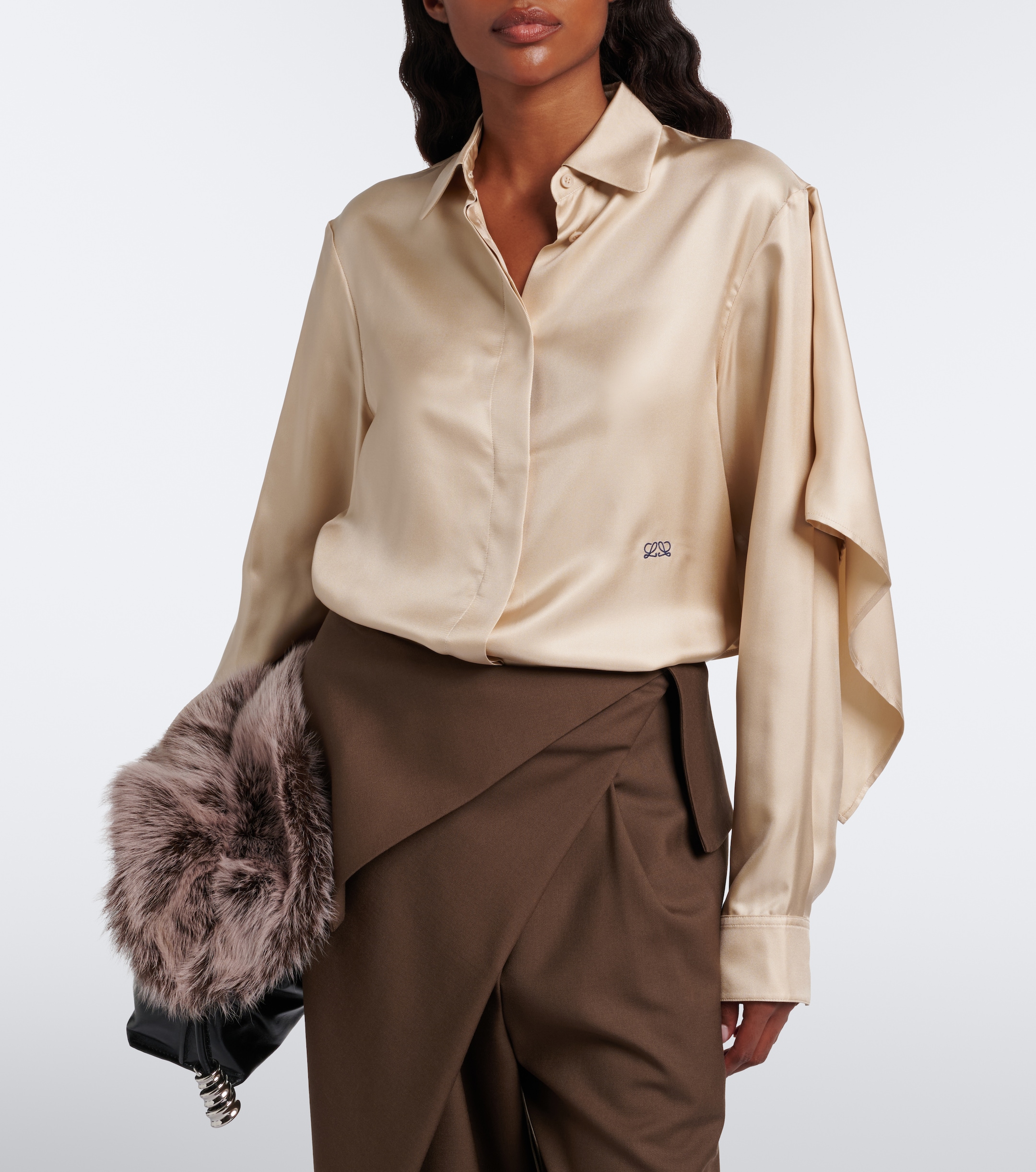 Loewe Loewe Caped silk twill shirt