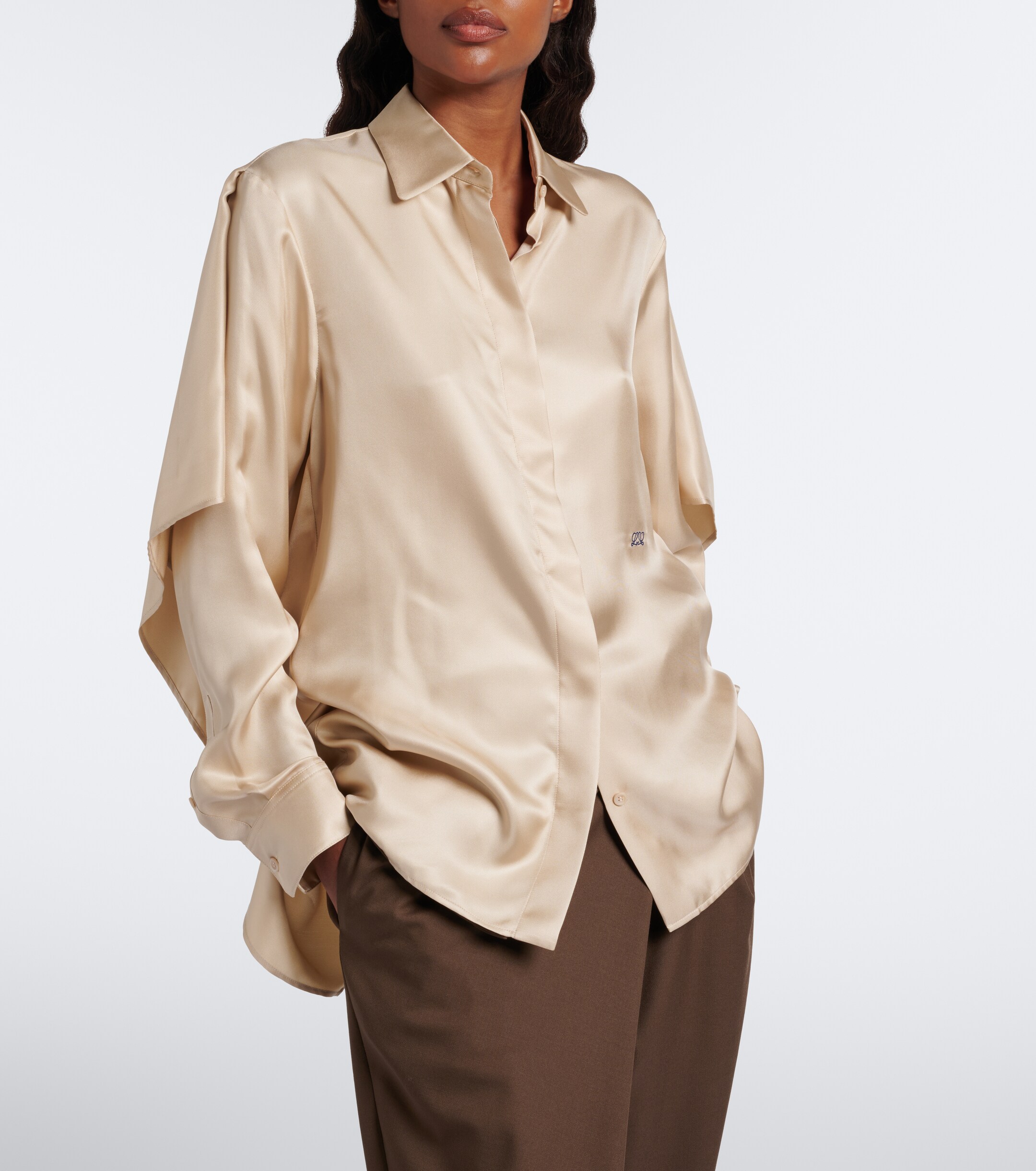 Loewe Loewe Caped silk twill shirt