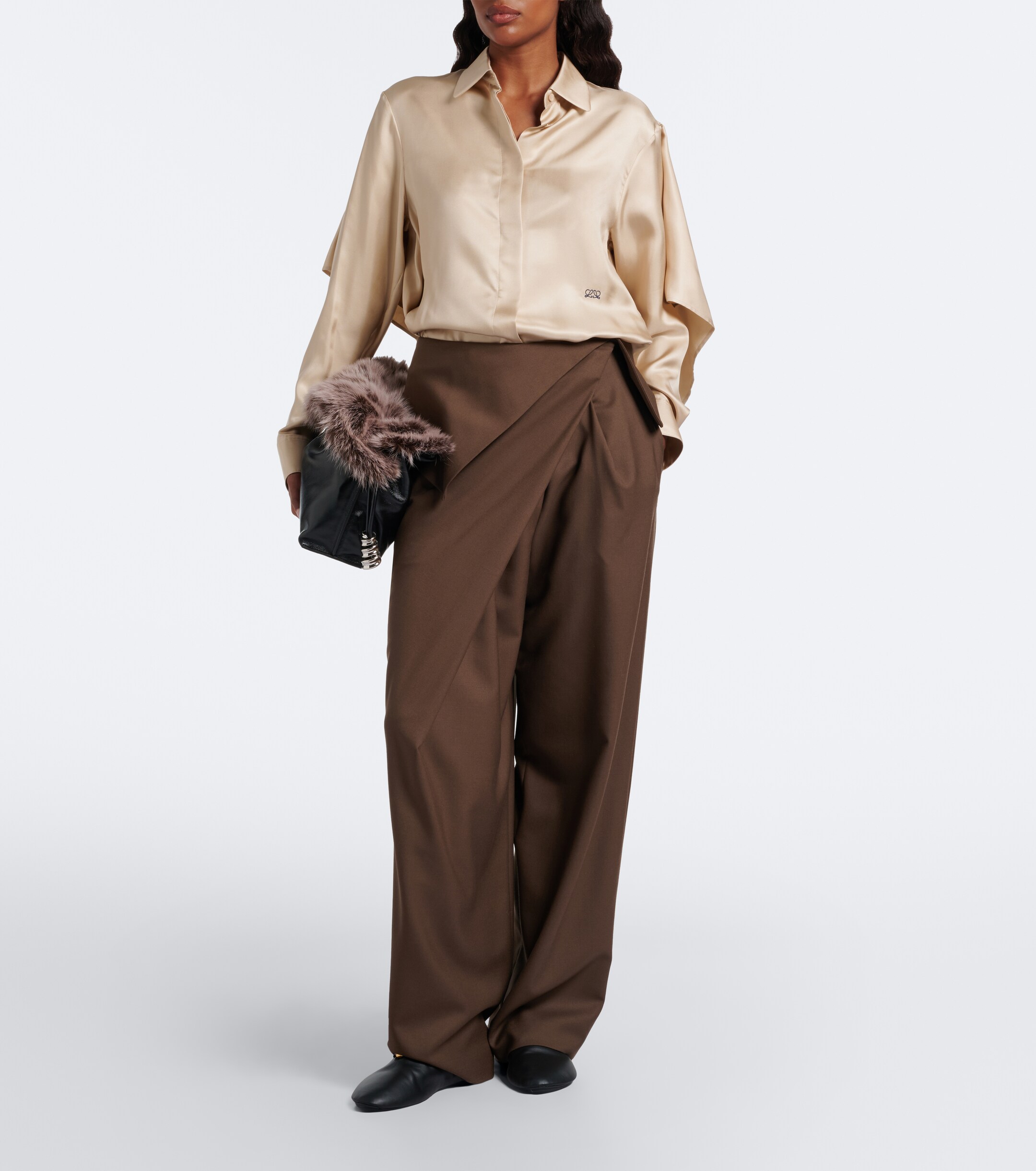 Loewe Loewe Caped silk twill shirt