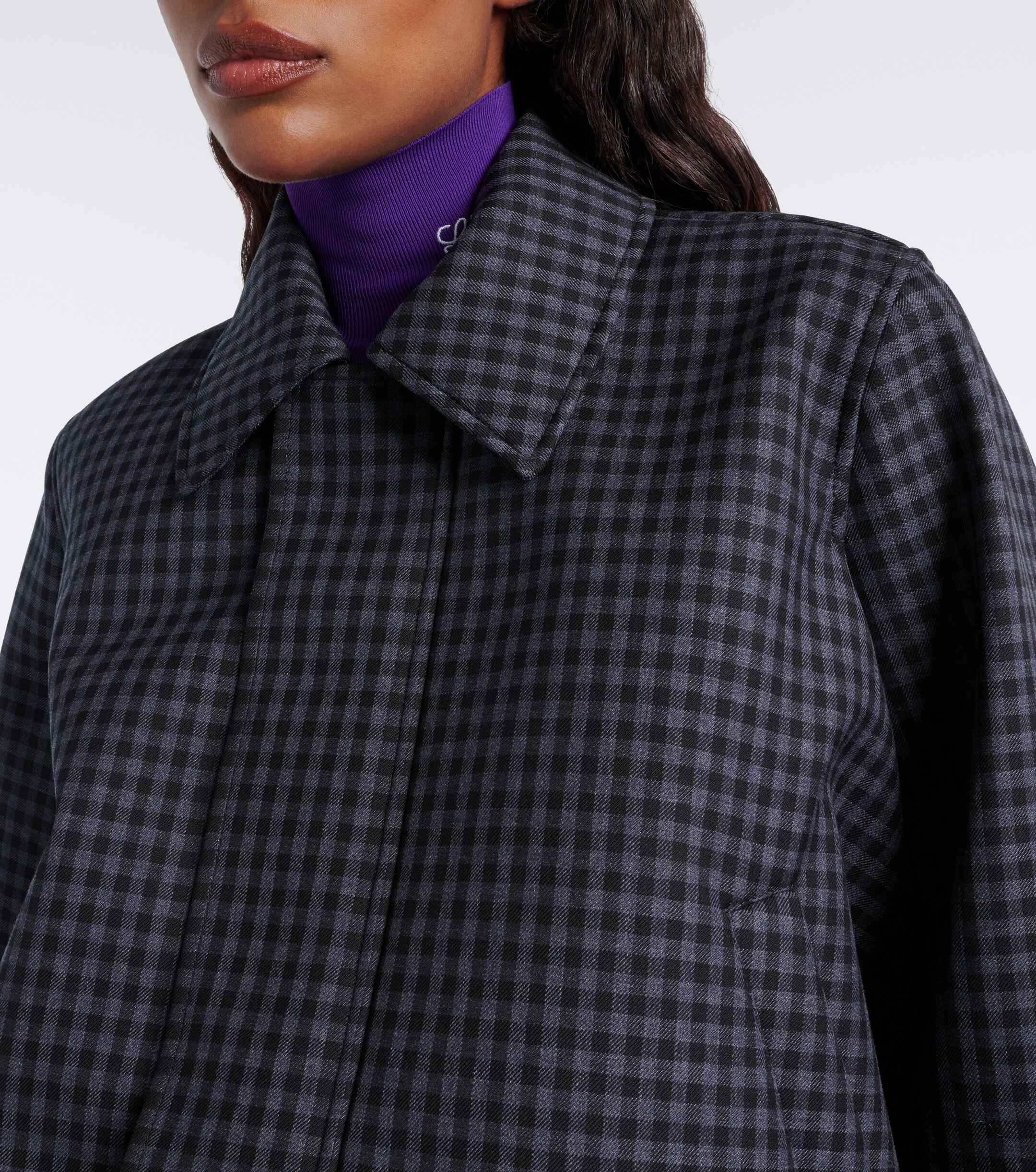 Loewe Loewe Gingham wool-blend blouson jacket