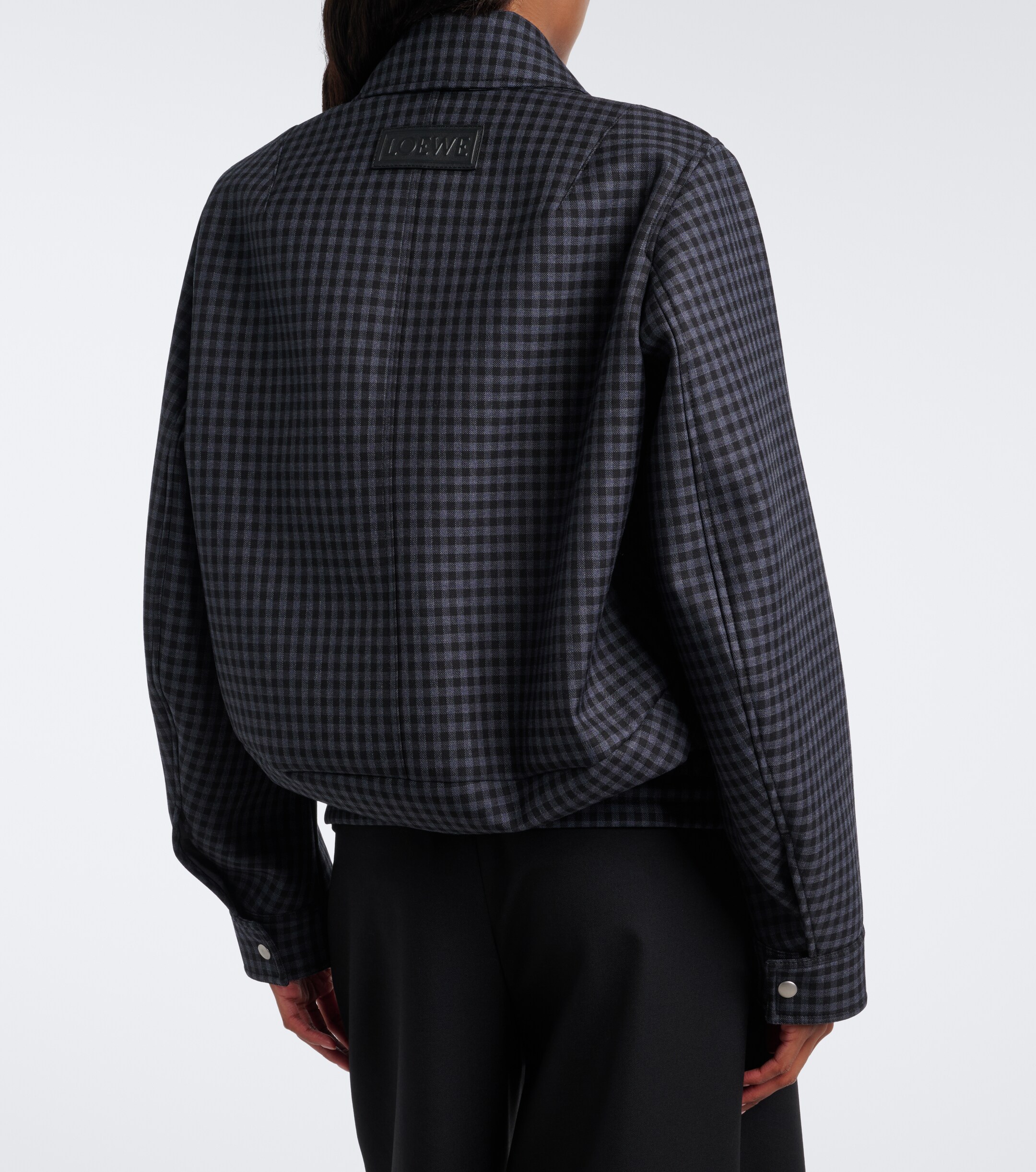 Loewe Loewe Gingham wool-blend blouson jacket