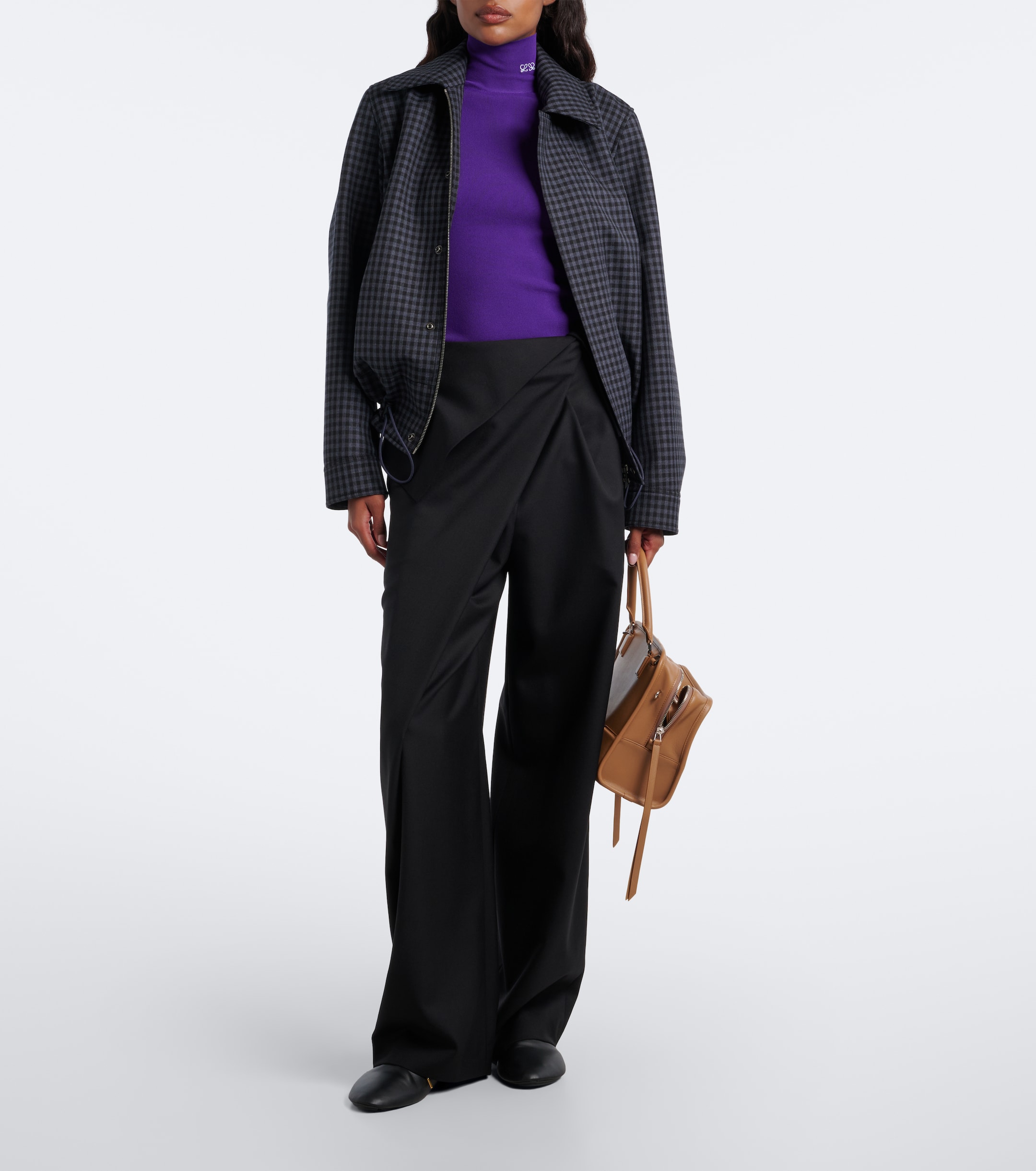 Loewe Loewe Gingham wool-blend blouson jacket