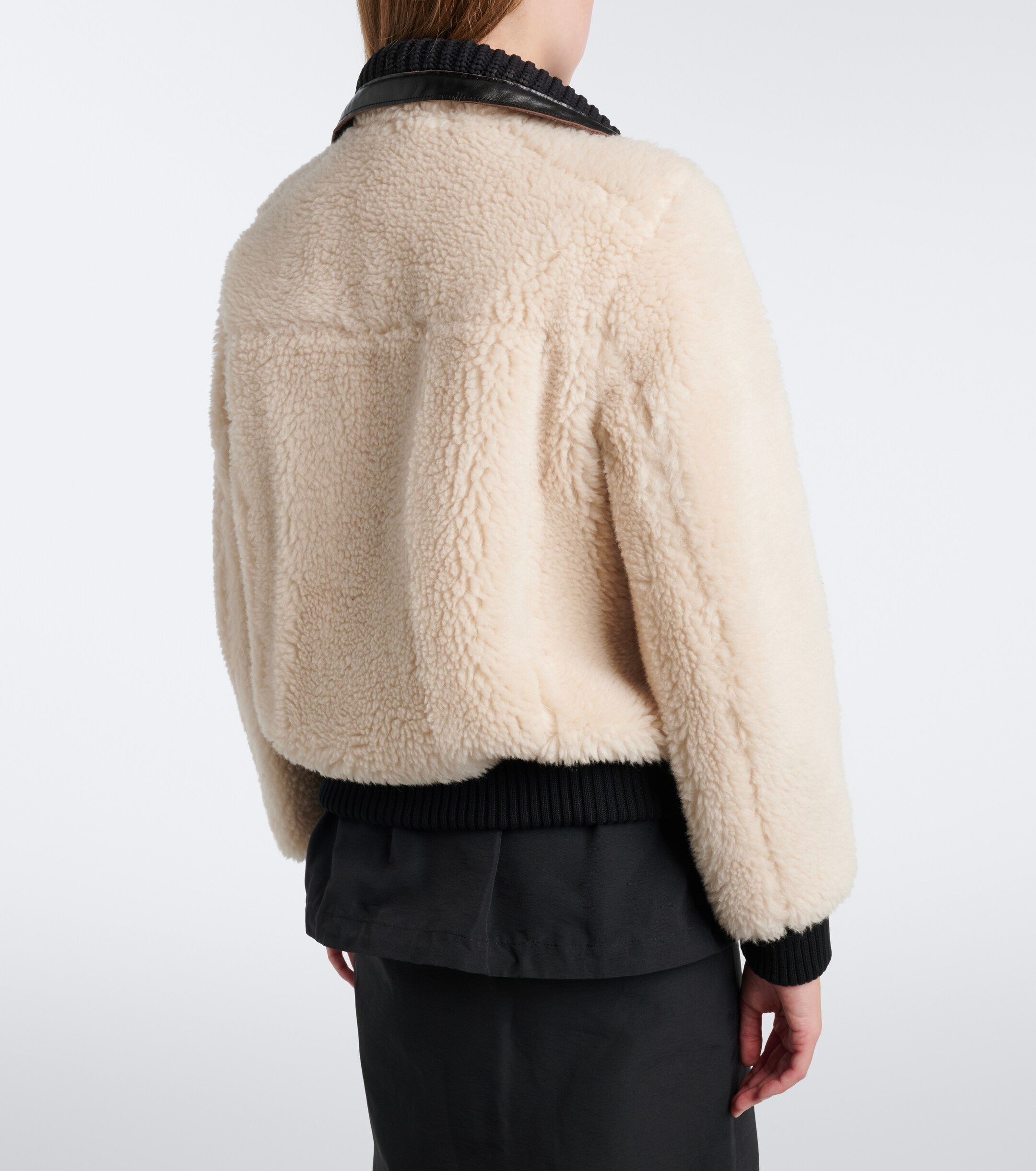 Sacai Sacai Paneled wool-blend blouson jacket