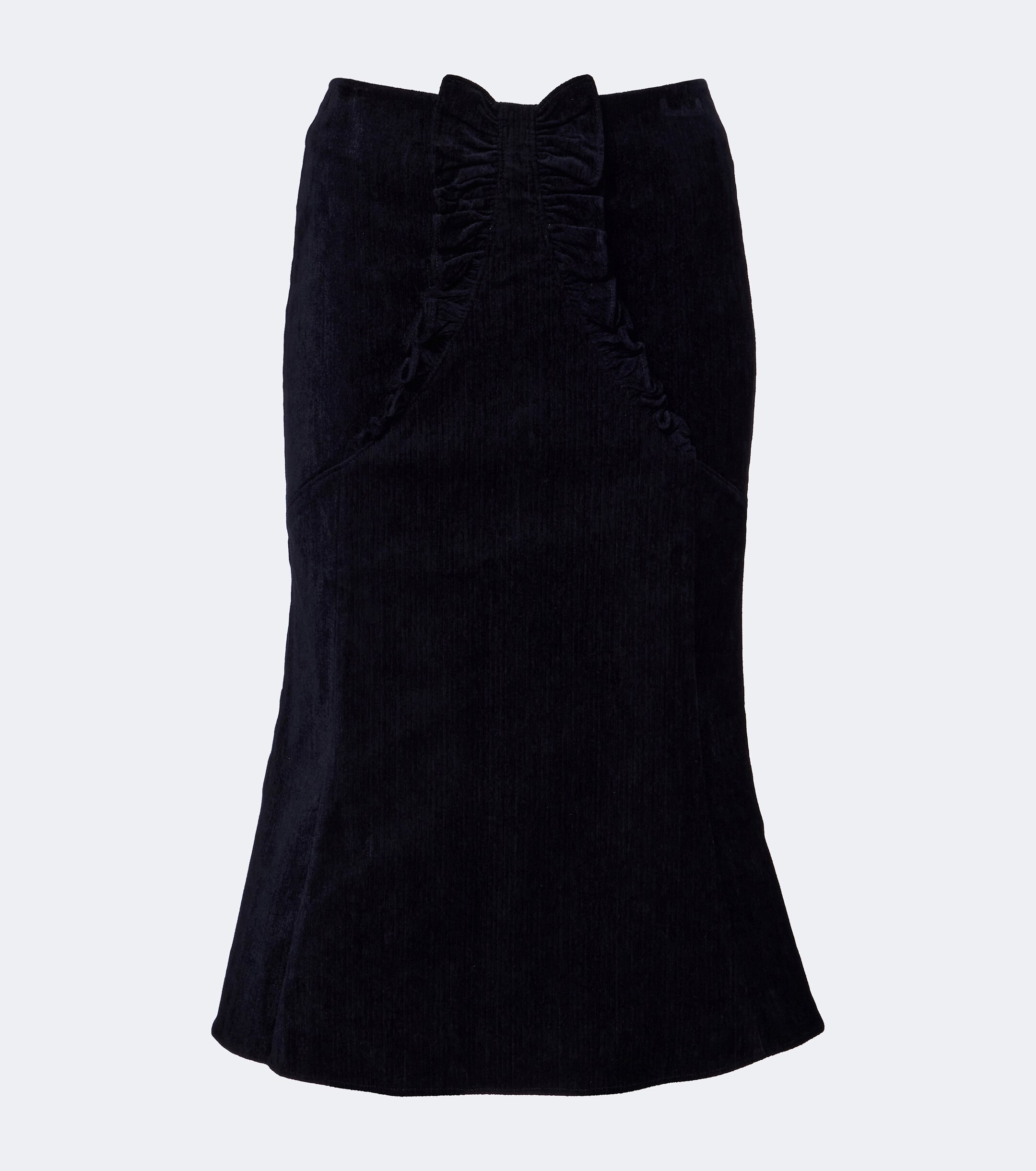SHUSHU/TONG Shushu/Tong Bow-detail ruffled velvet midi skirt