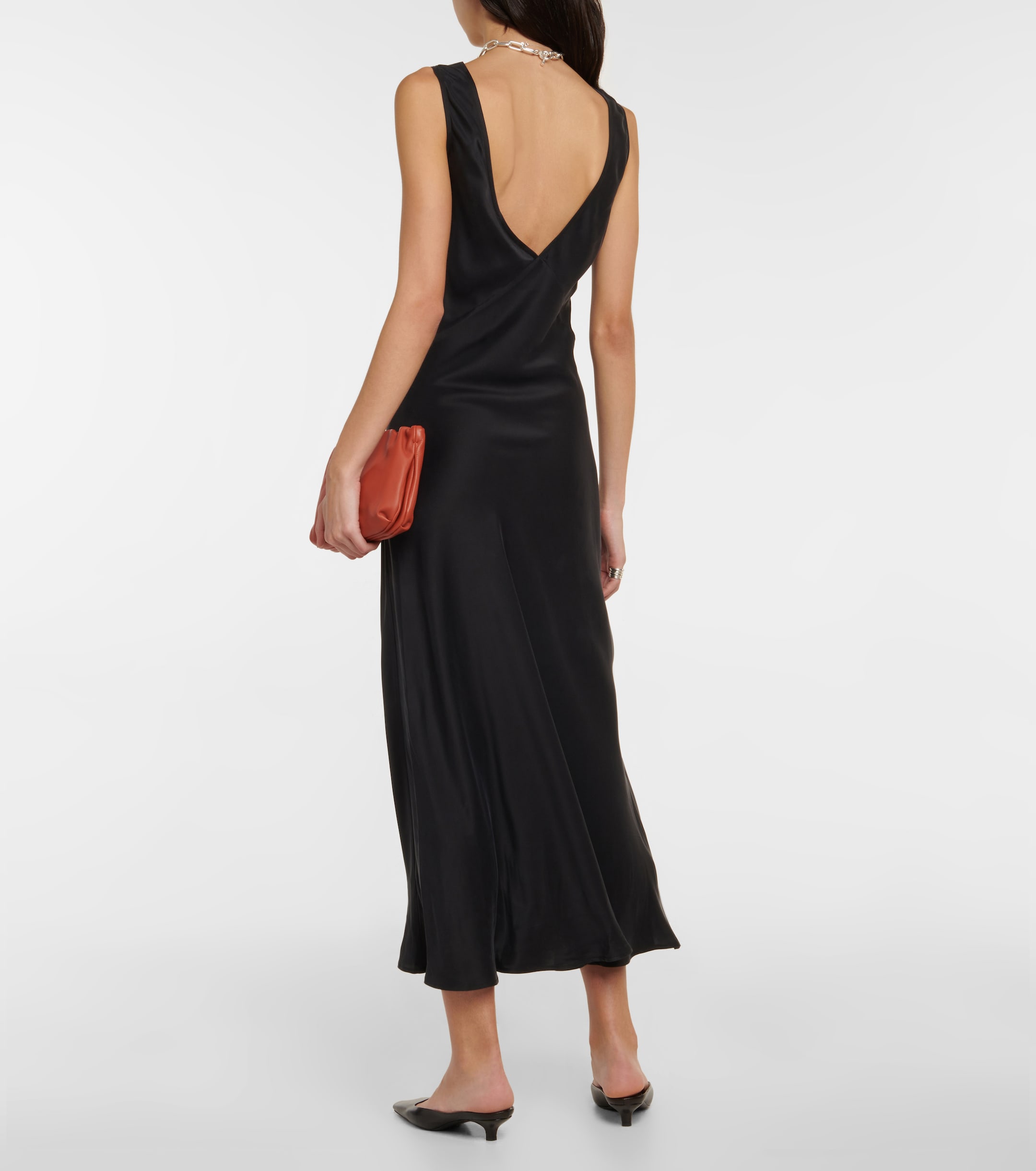 asceno bordeaux silk slip dress Asceno - Bordeaux silk satin slip dress