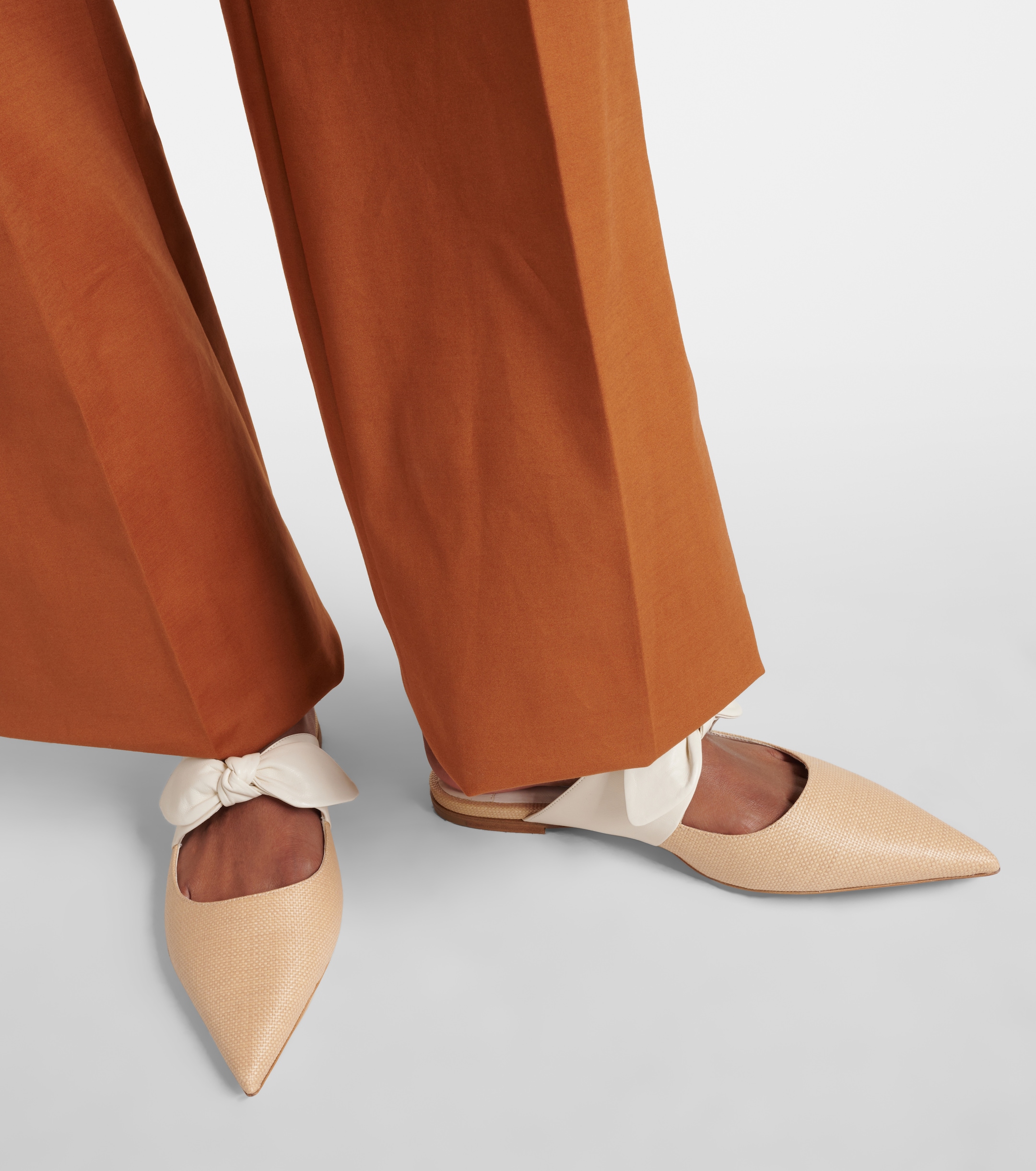 JIMMY CHOO - Rali leather and raffia mules | Plush