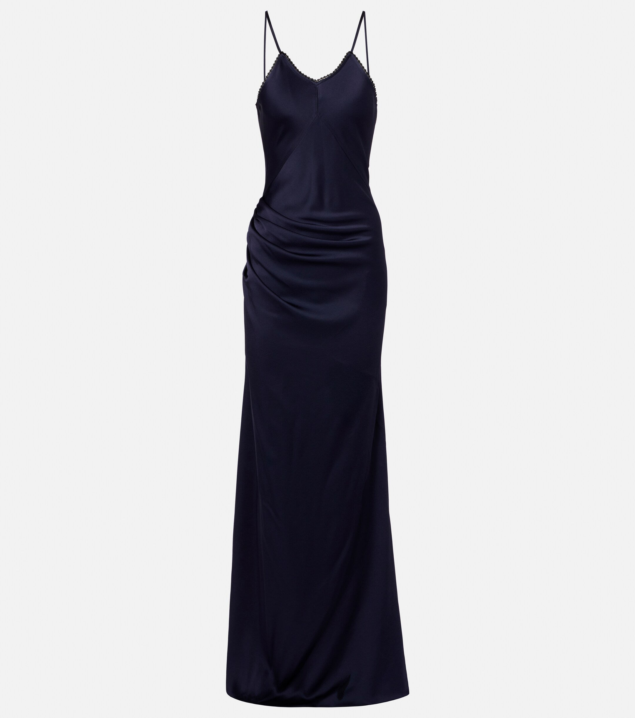 Victoria Beckham Lace-trimmed satin maxi dress