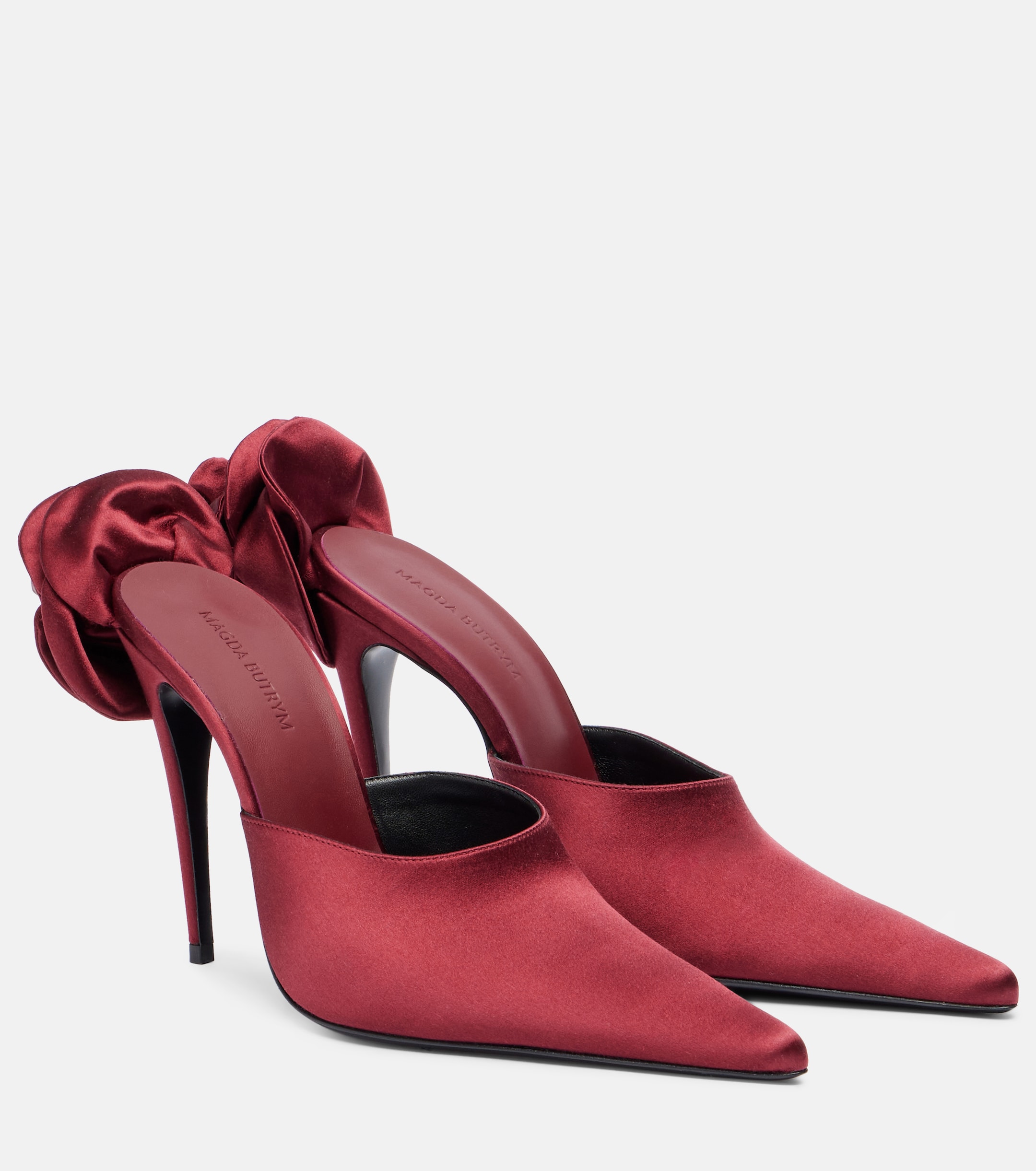 Magda Butrym Floral-appliqué satin pumps