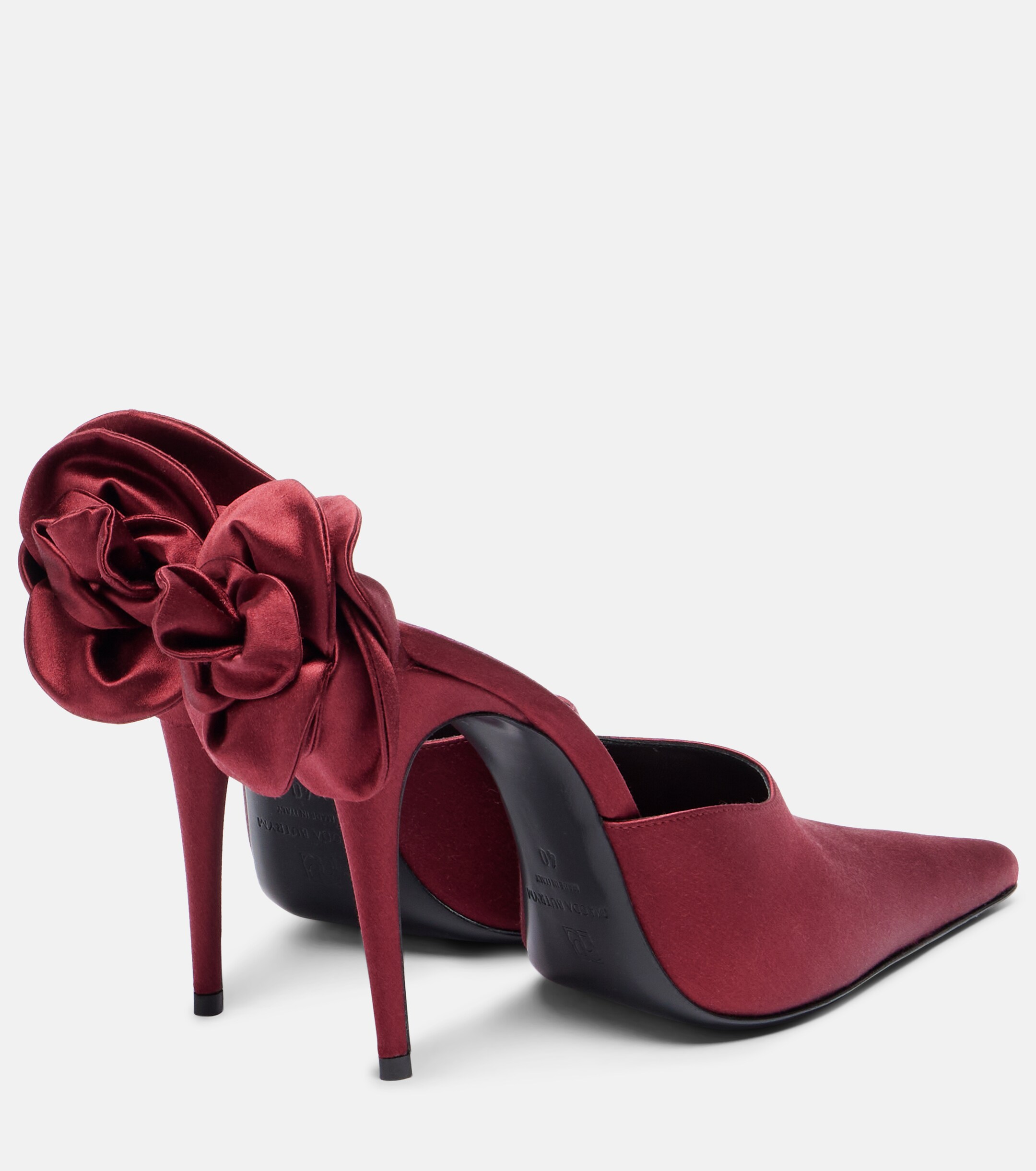 Magda Butrym Floral-appliqué satin pumps thumbnail