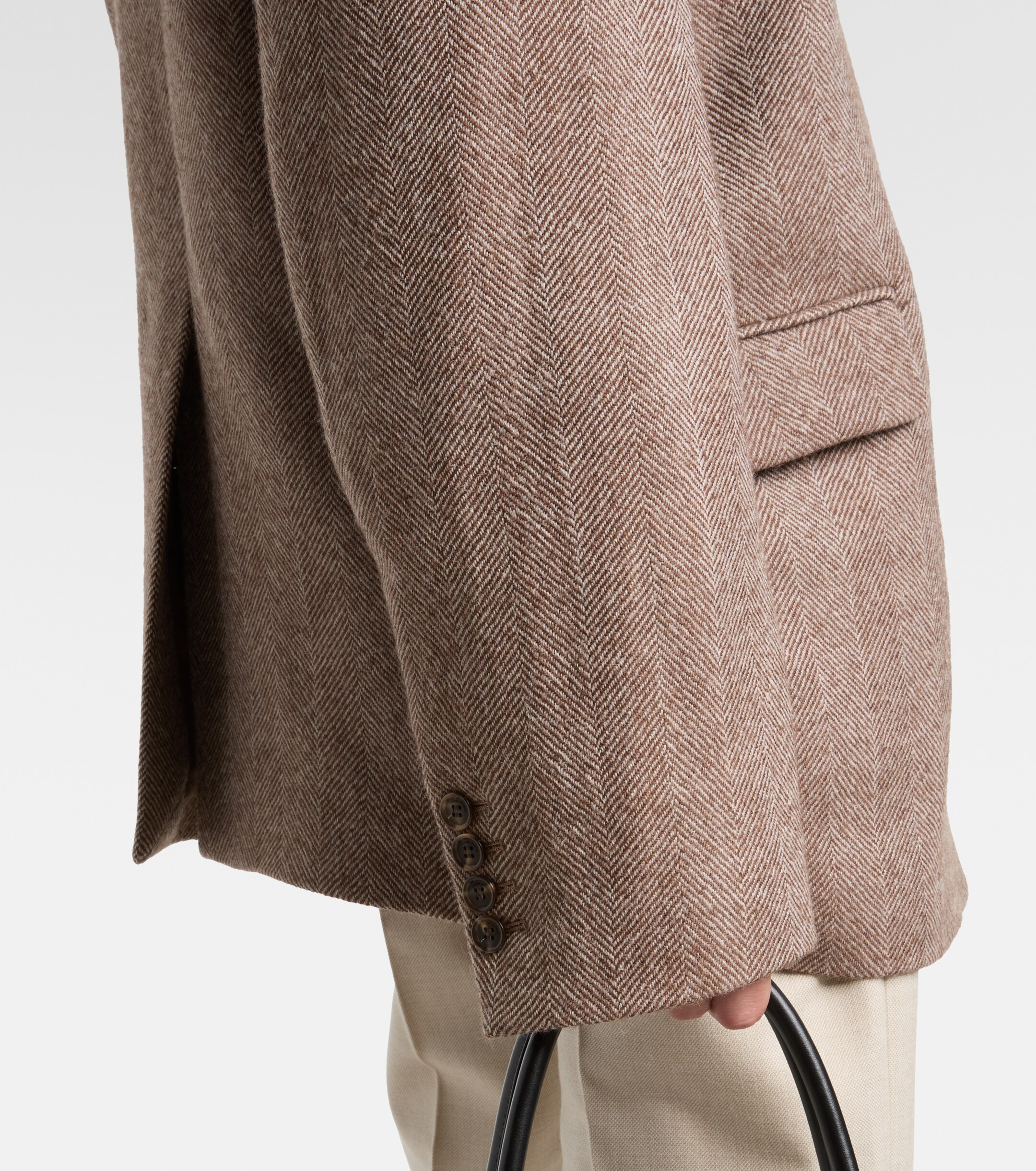 Magda Butrym Herringbone hooded wool-blend blazer thumbnail