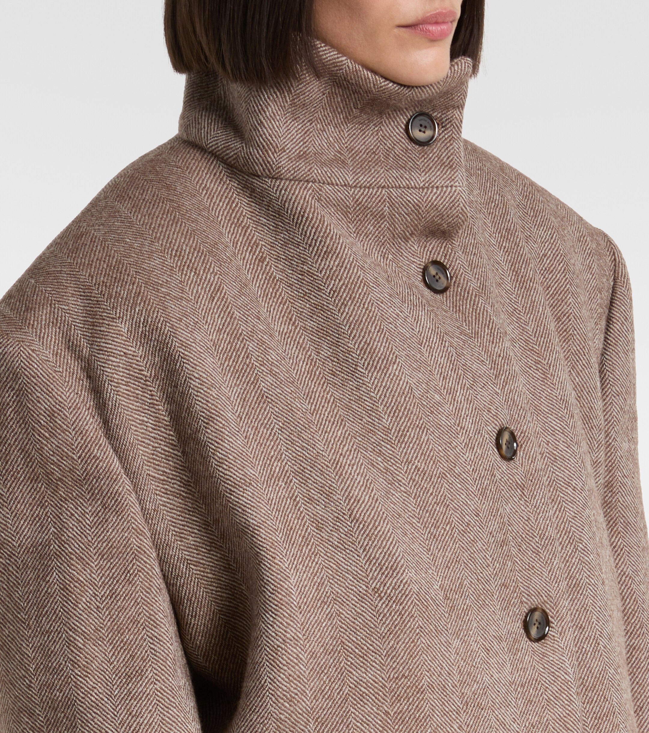 Magda Butrym Herringbone hooded wool-blend blazer thumbnail