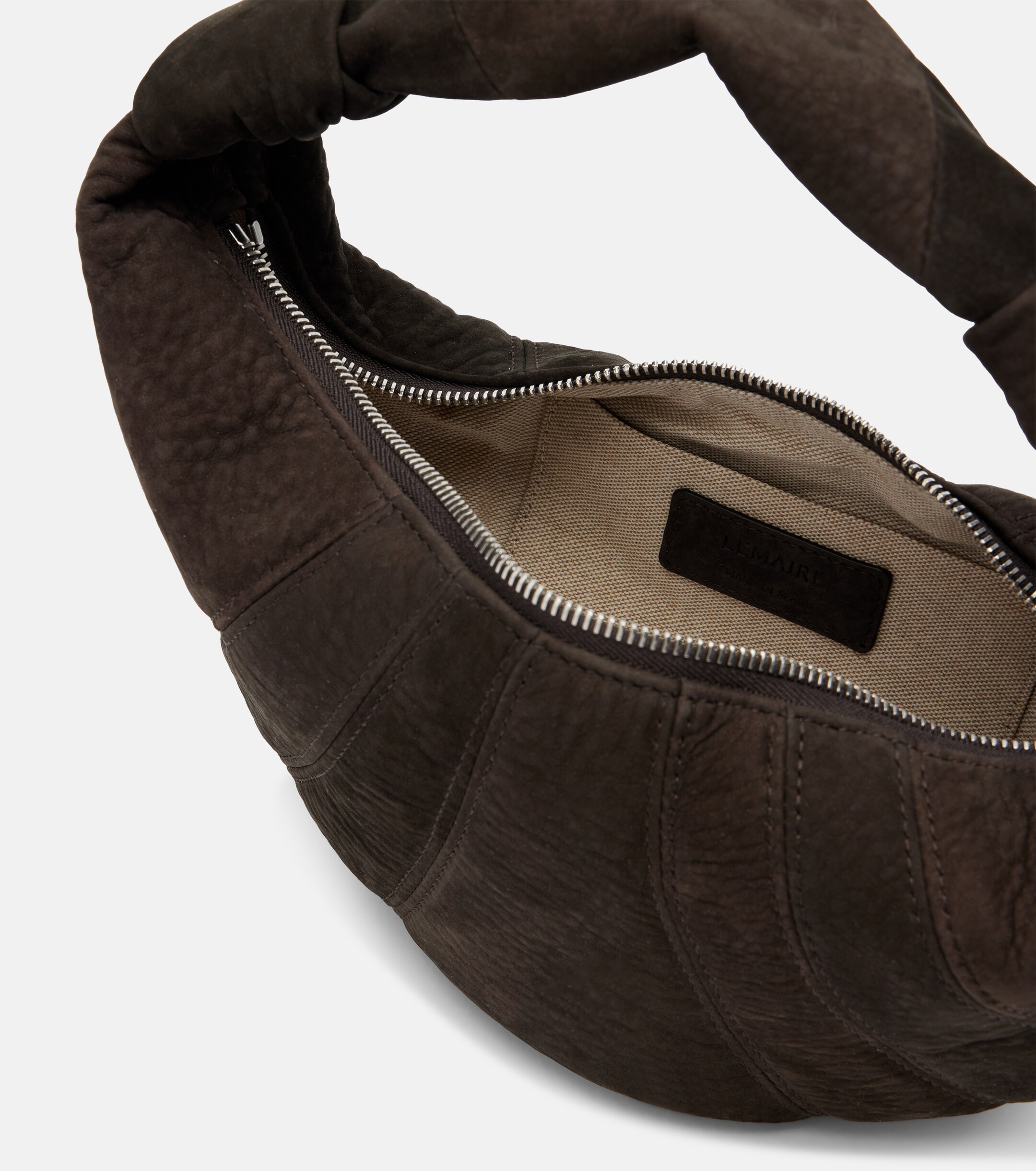 Lemaire Fortune Croissant Mini leather top-handle bag
