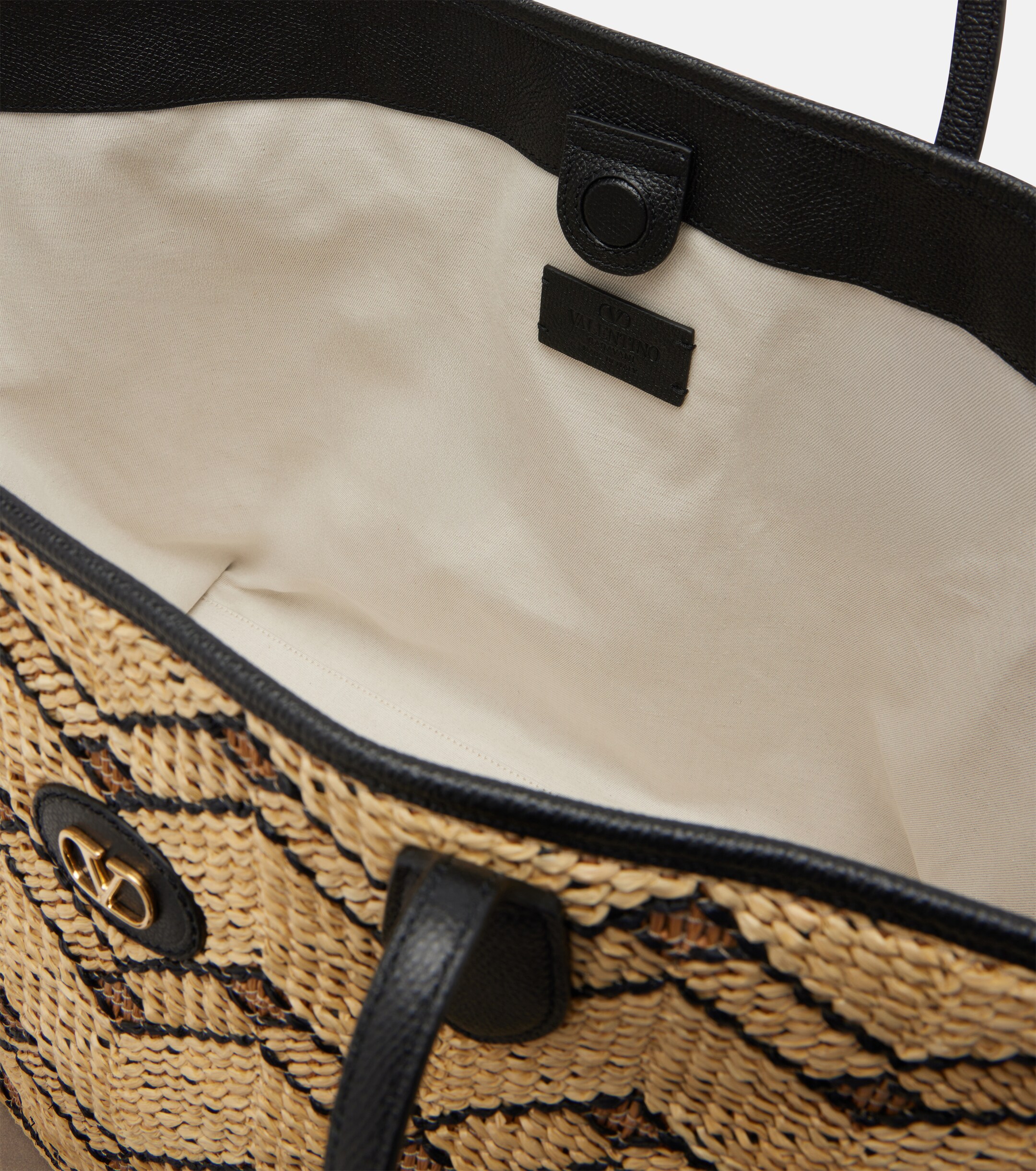 Valentino Garavani VLogo Large raffia-effect tote bag thumbnail