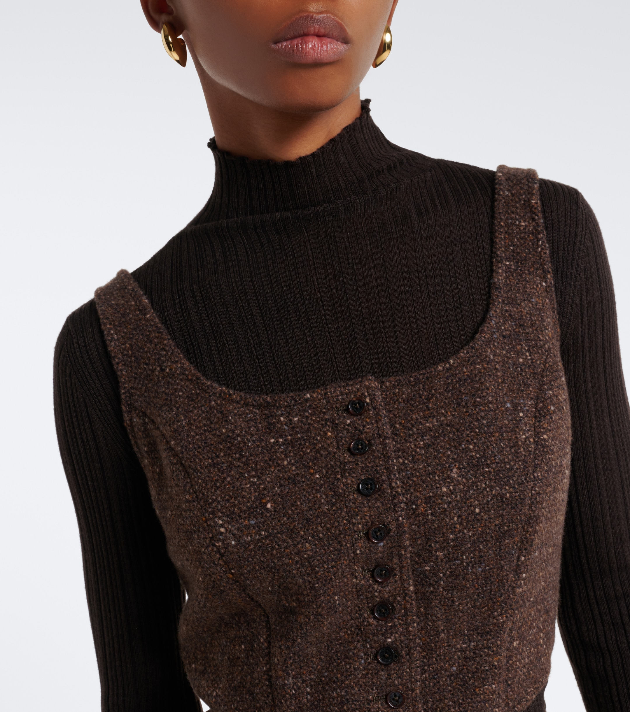 Ralph Lauren Collection Ralph Lauren Collection Sherry wool and cashmere-blend tweed top