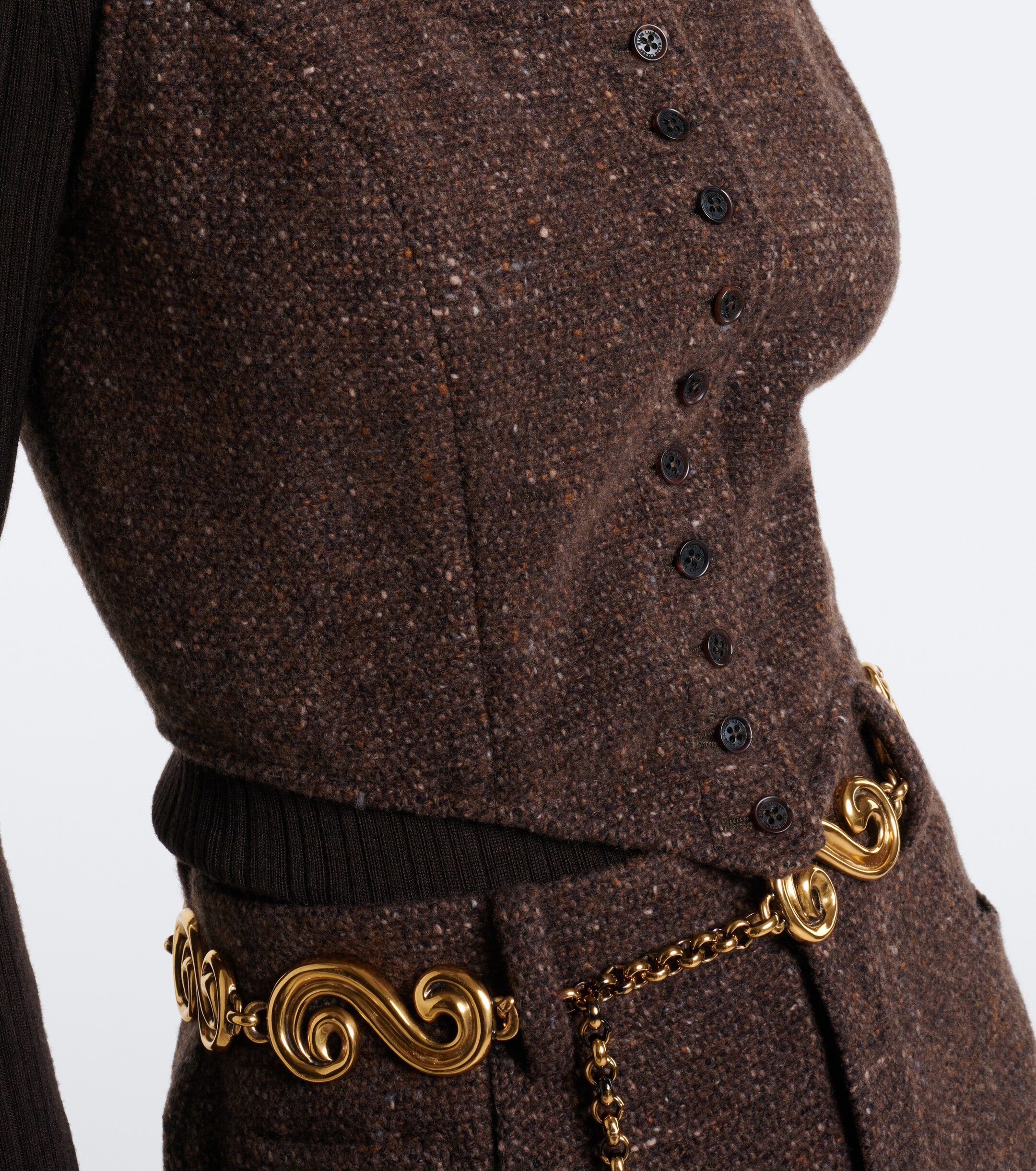 Ralph Lauren Collection Ralph Lauren Collection Sherry wool and cashmere-blend tweed top