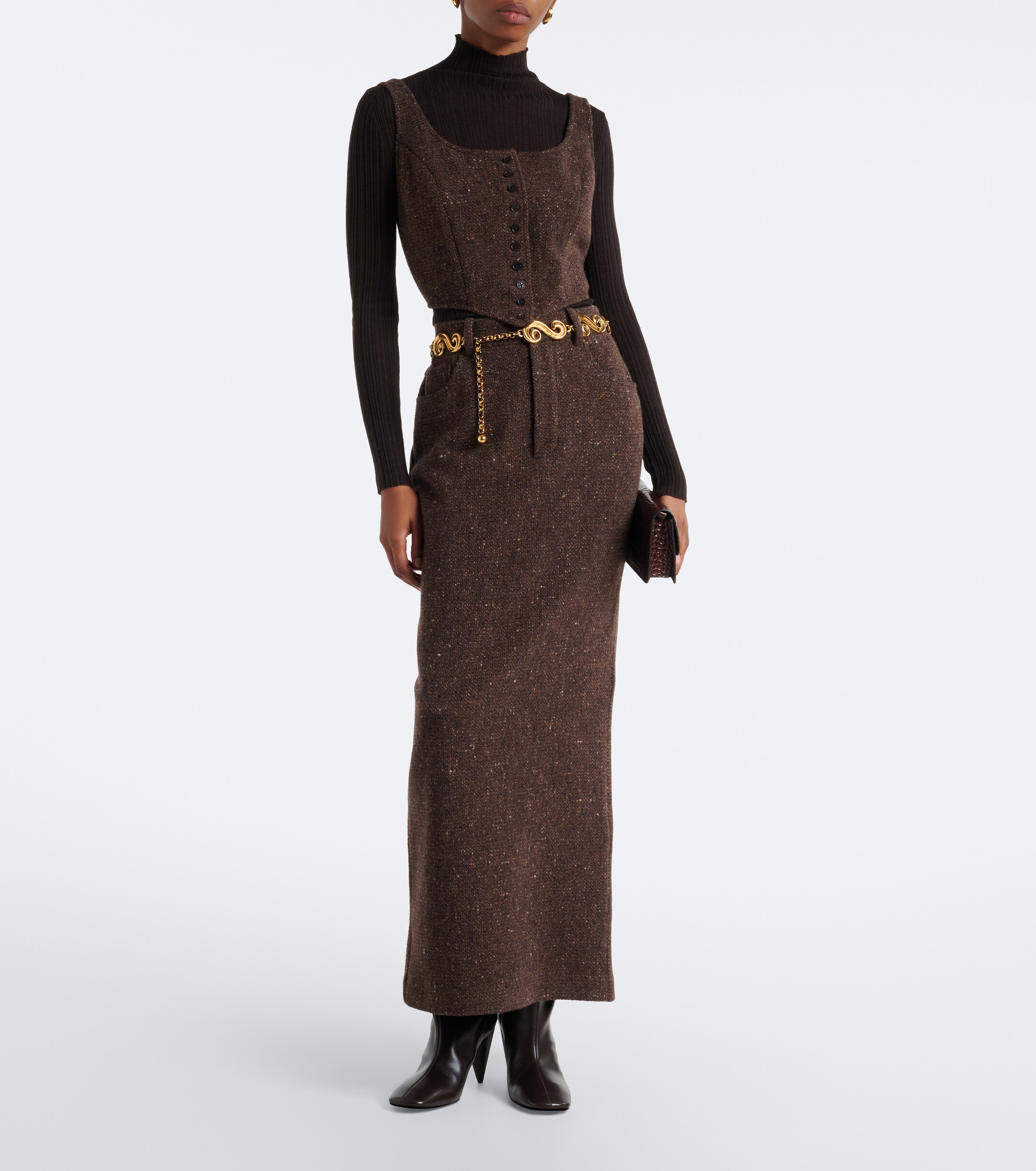 Ralph Lauren Collection Ralph Lauren Collection Sherry wool and cashmere-blend tweed top