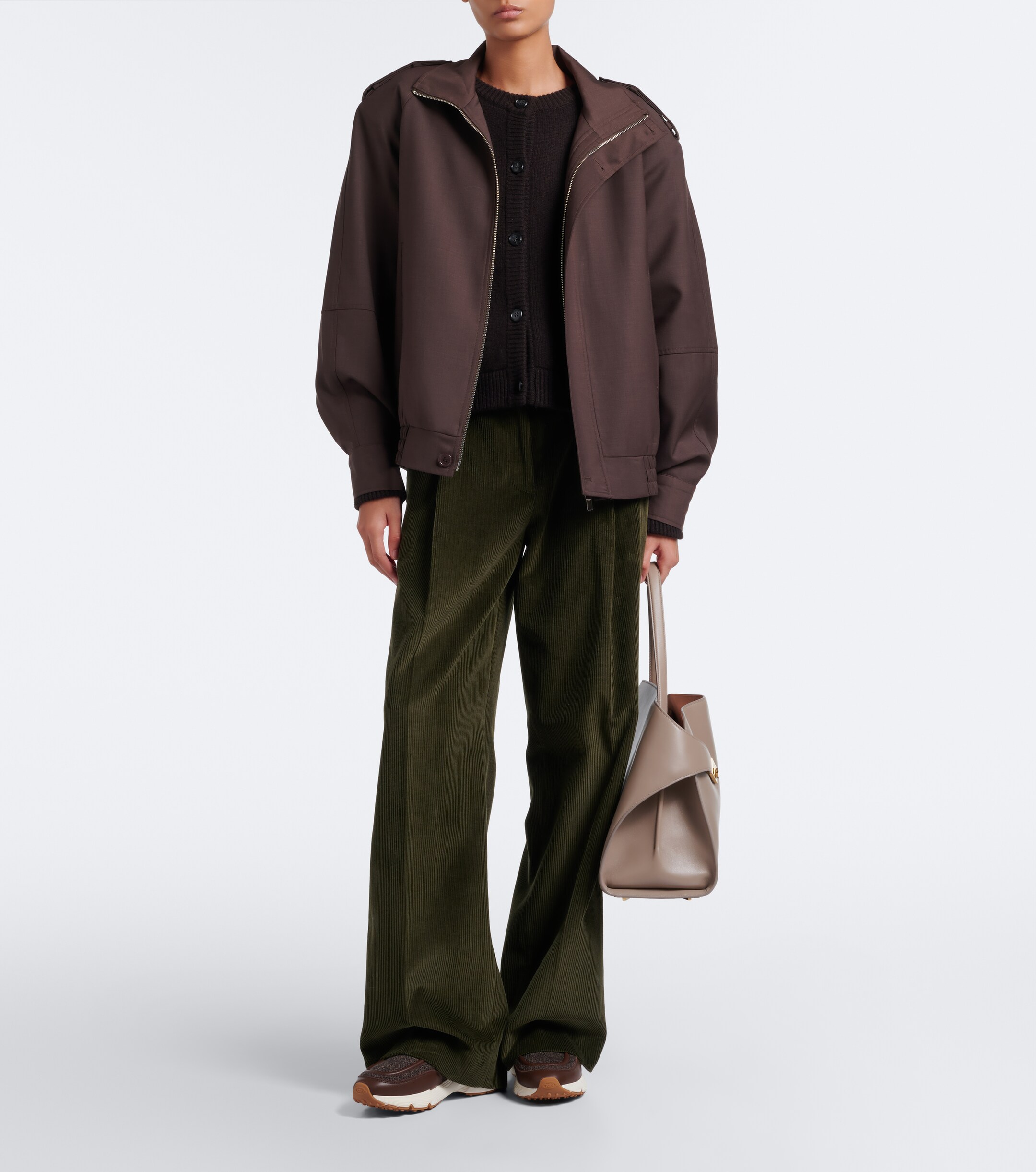 Tod's Tod's Leather-trimmed knitted slip-on shoes
