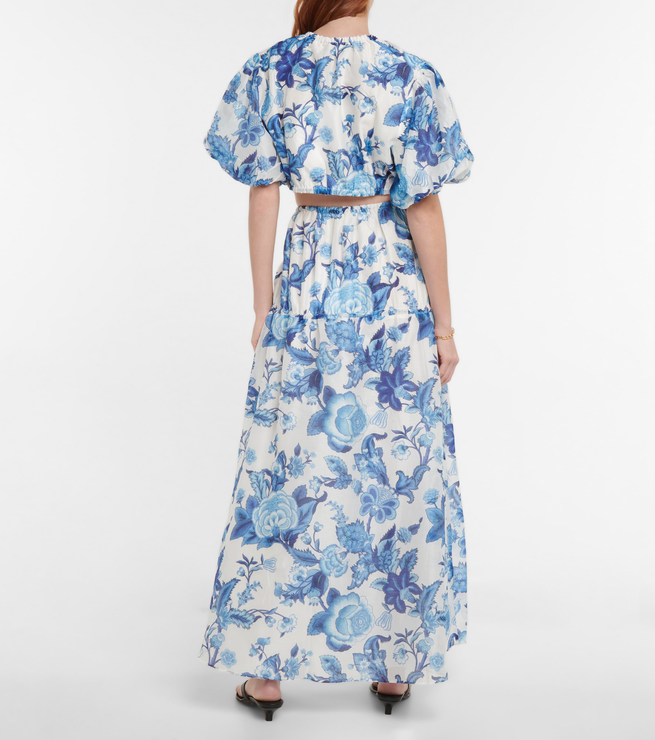 SIR. Floral cotton and silk crop top