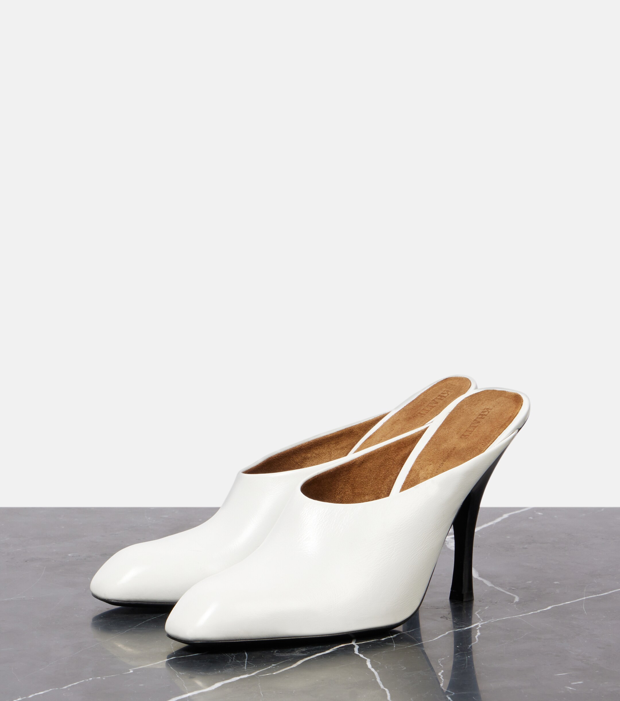 KHAITE Colt 100 leather mules