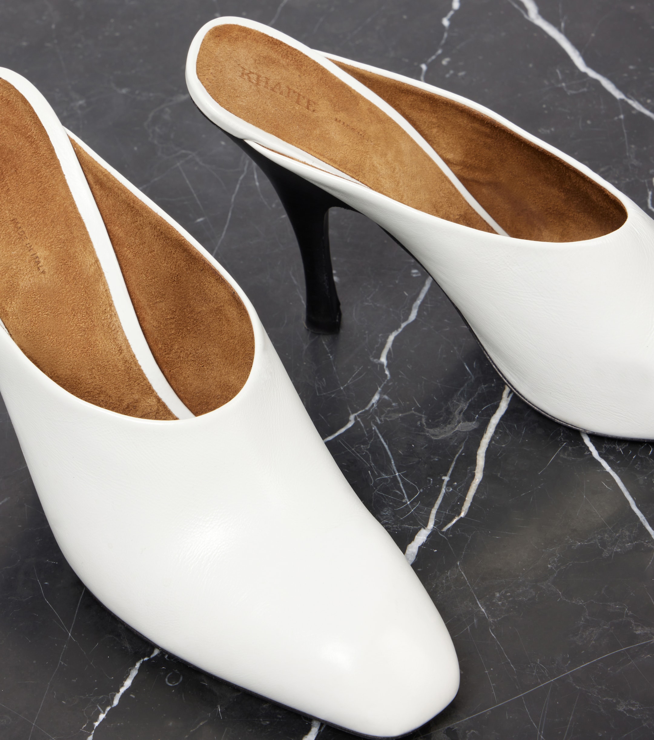 KHAITE Colt 100 leather mules
