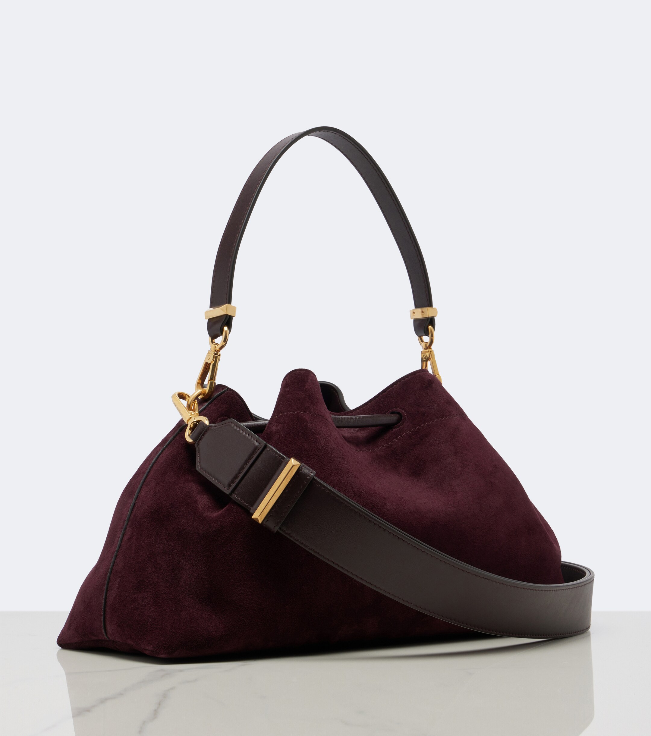 JIMMY CHOO Cinch Medium suede bucket bag