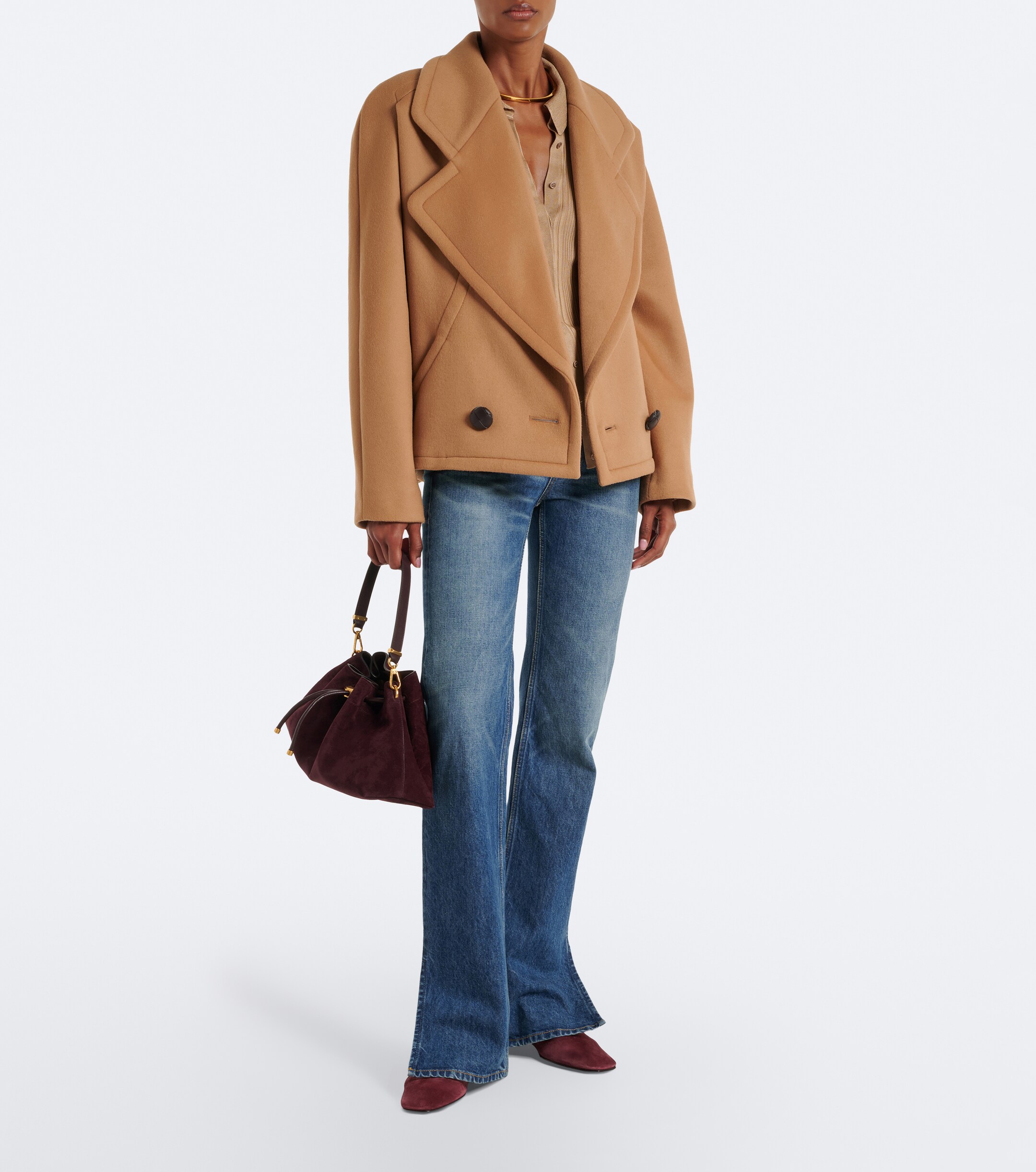 JIMMY CHOO Cinch Medium suede bucket bag