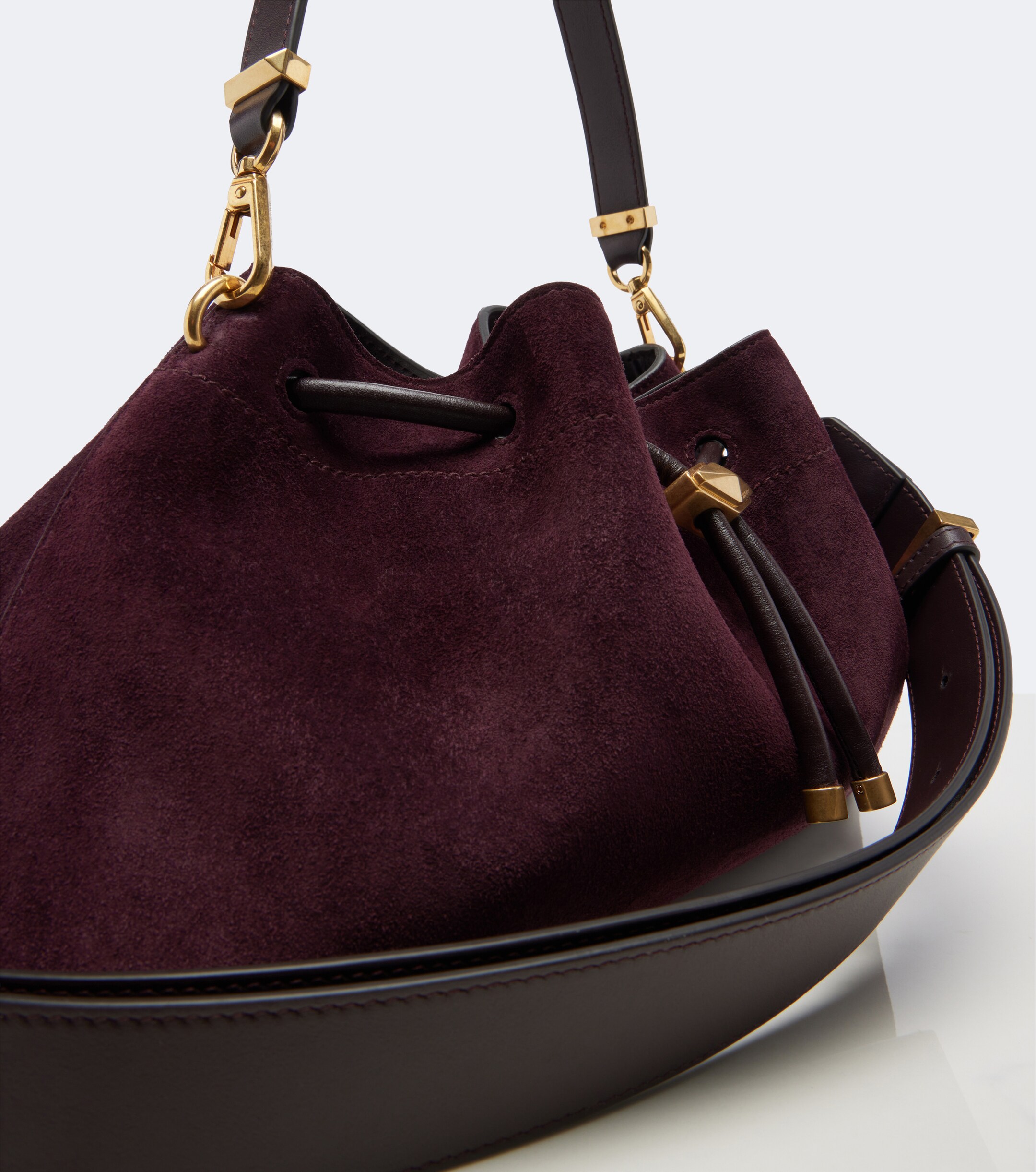 JIMMY CHOO Cinch Medium suede bucket bag