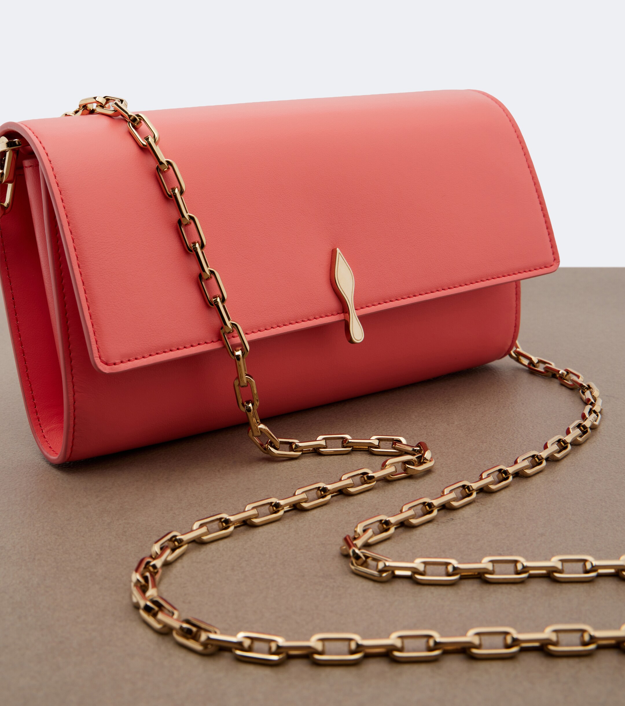 CHRISTIAN LOUBOUTIN Bettina Small leather wallet on chain
