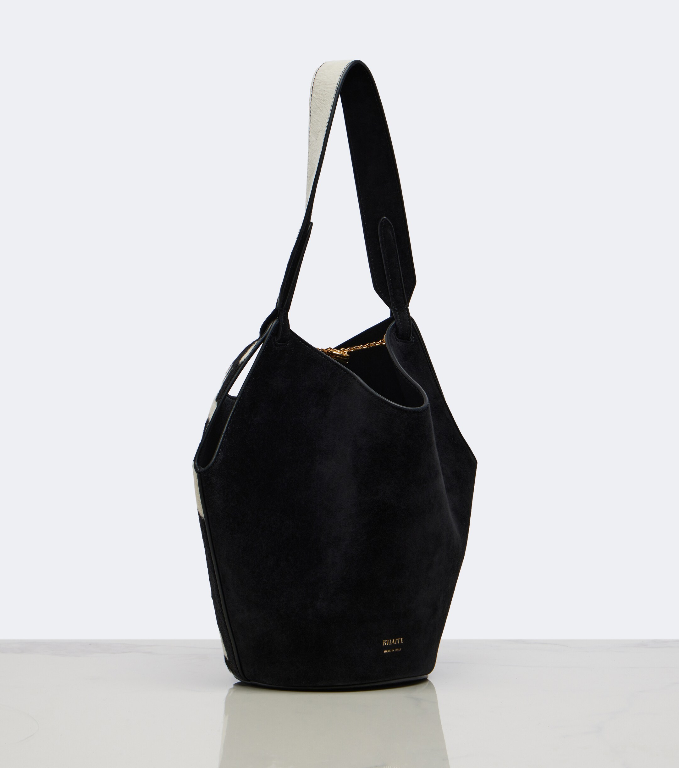 KHAITE Khaite Lotus Mini calf hair and suede tote bag