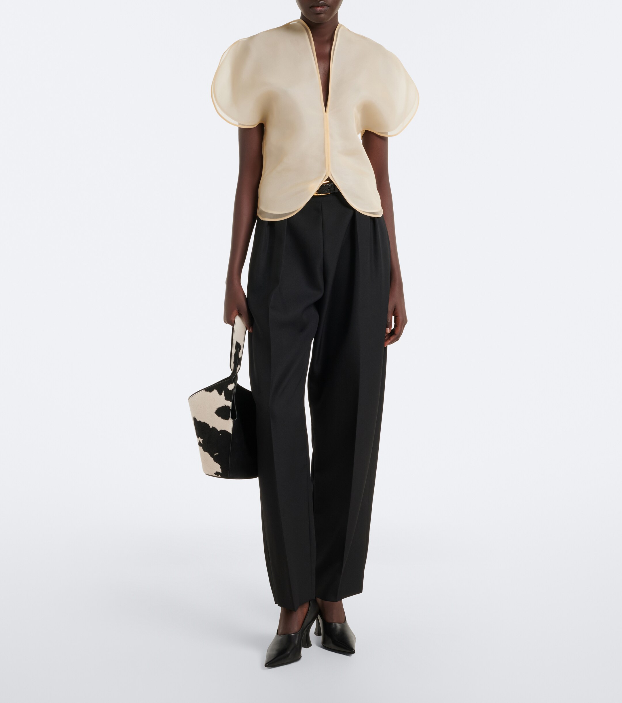 KHAITE Khaite Lotus Mini calf hair and suede tote bag
