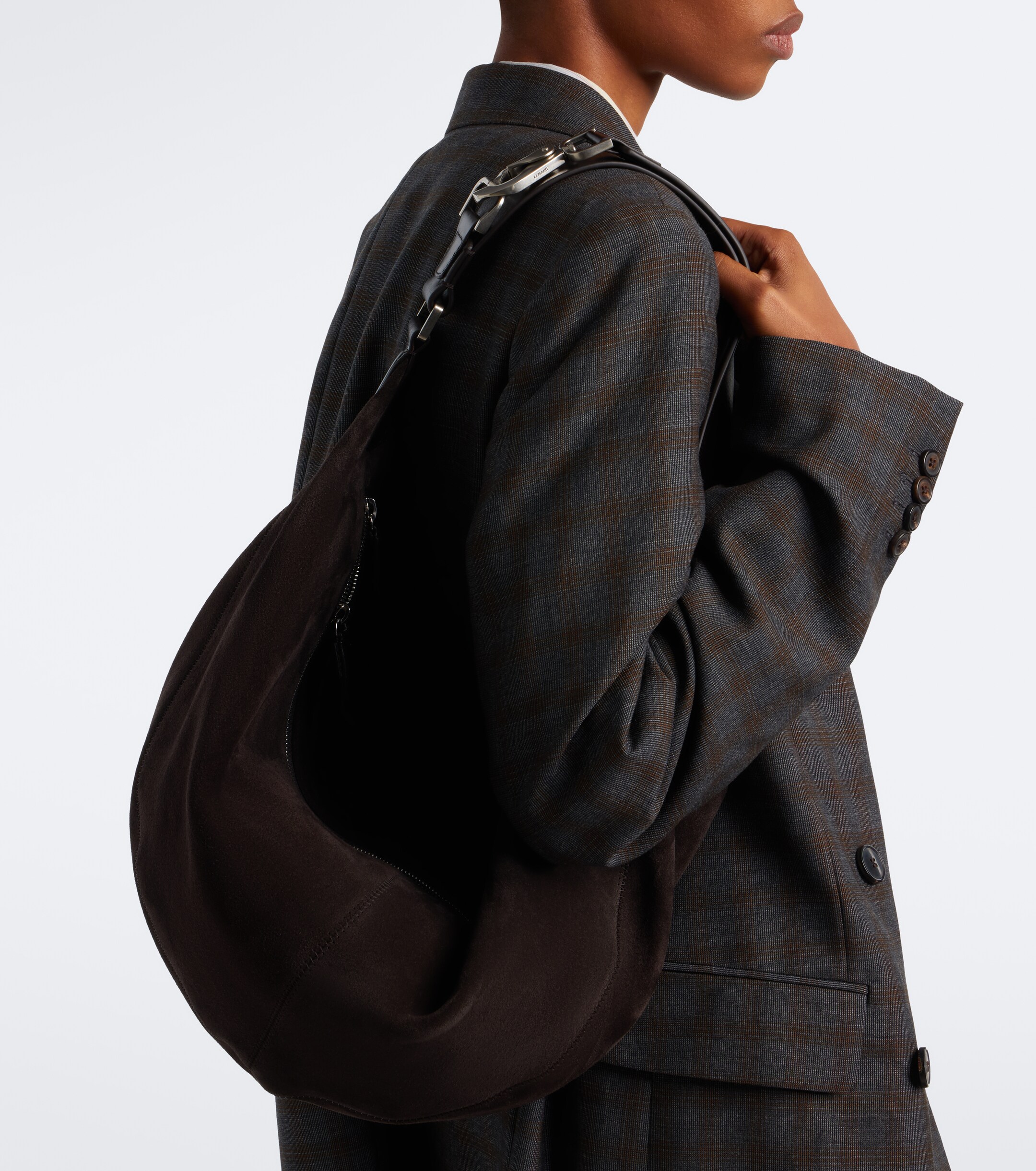 Lemaire Lemaire Quiver Clip suede shoulder bag