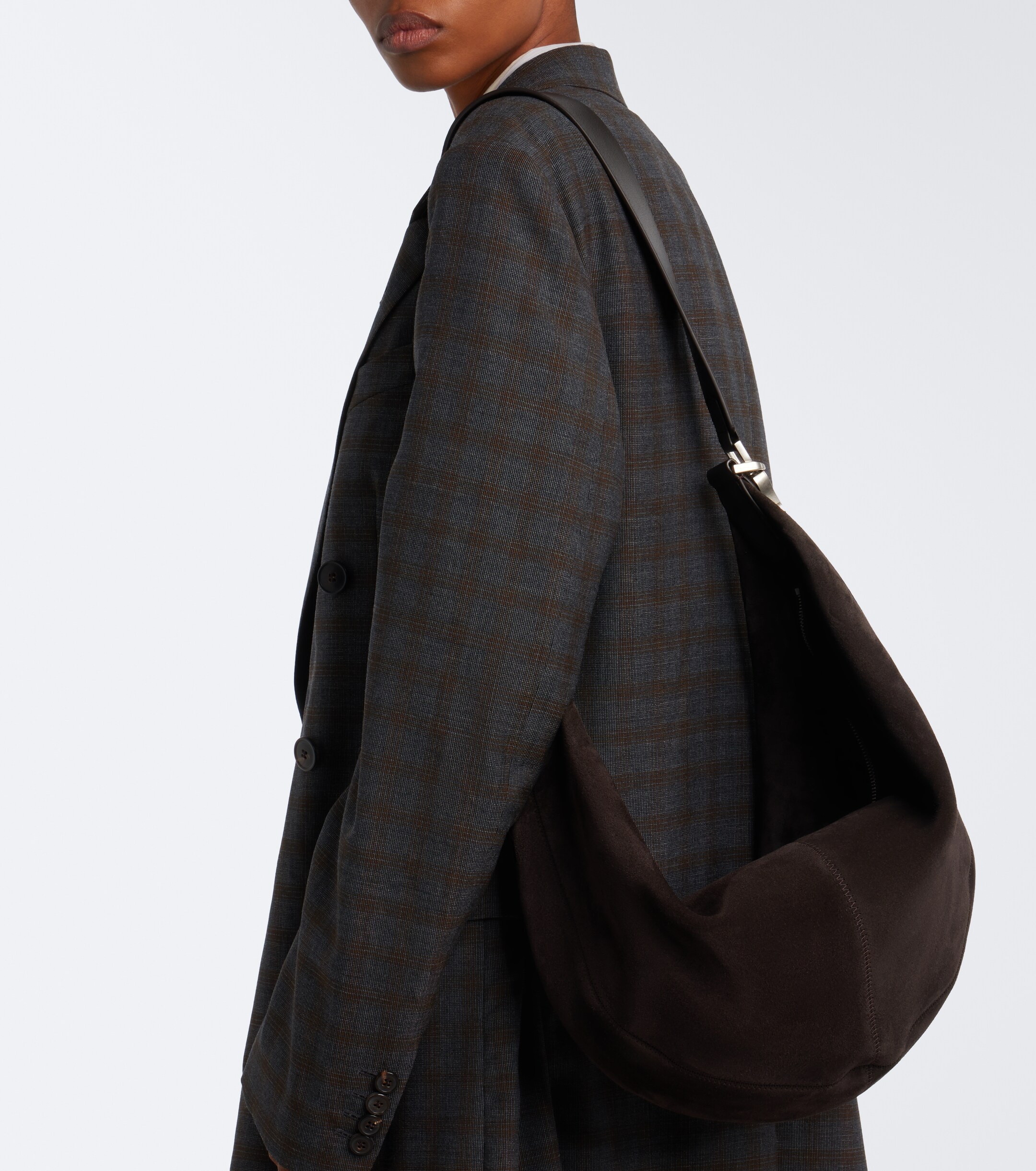Lemaire Lemaire Quiver Clip suede shoulder bag