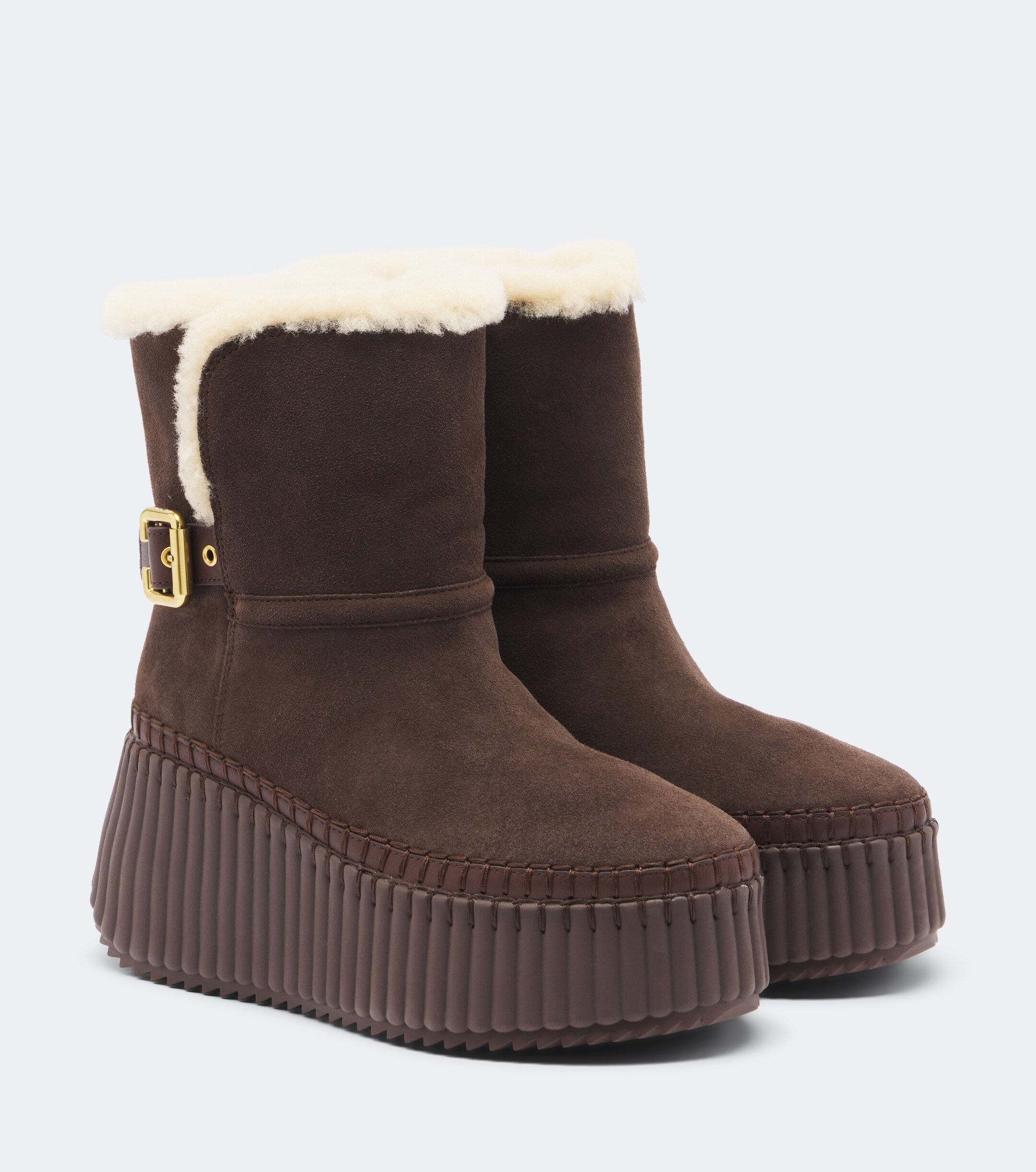 Chloé Chloé Nama suede platform ankle boots