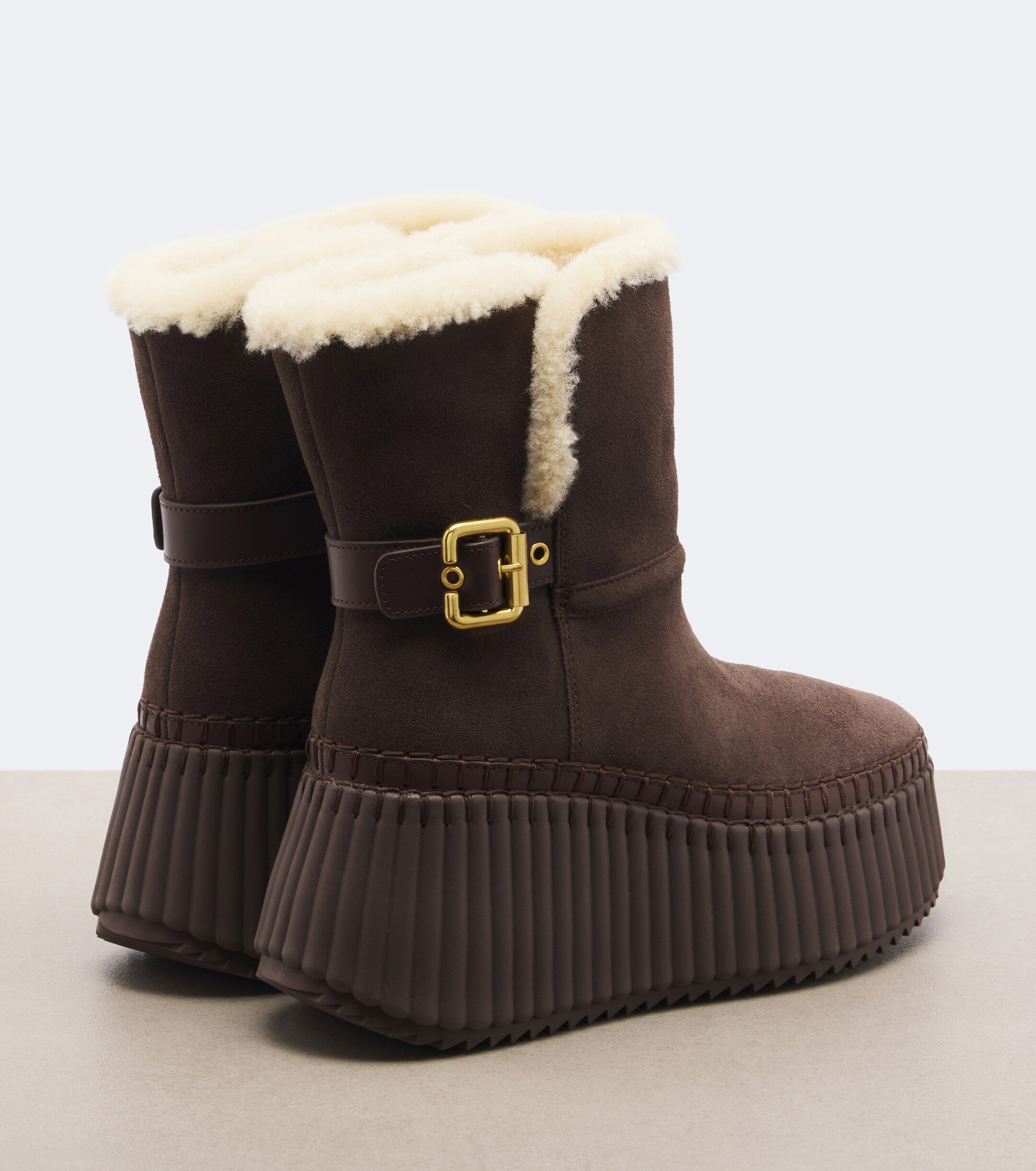 Chloé Chloé Nama suede platform ankle boots