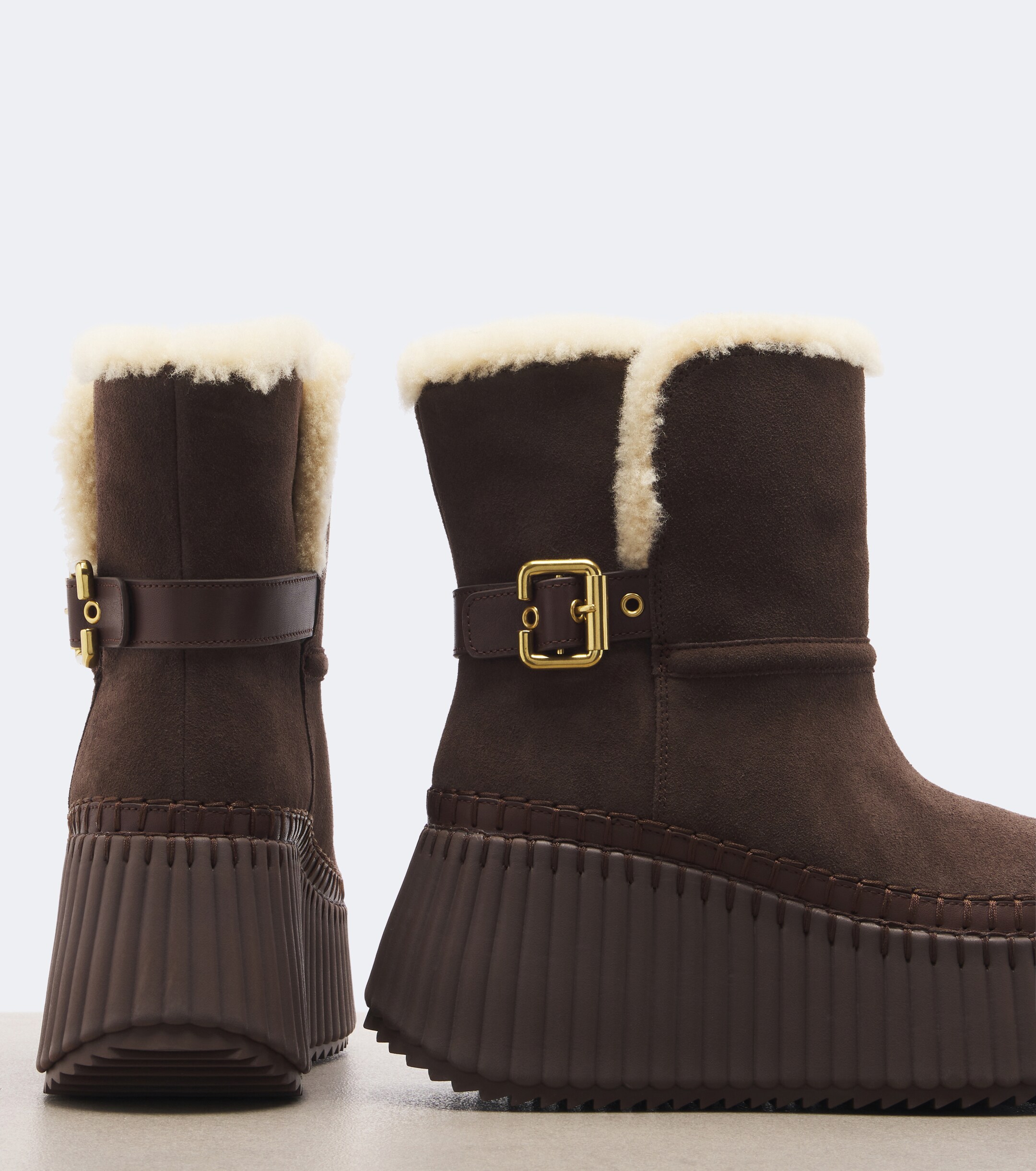 Chloé Chloé Nama suede platform ankle boots
