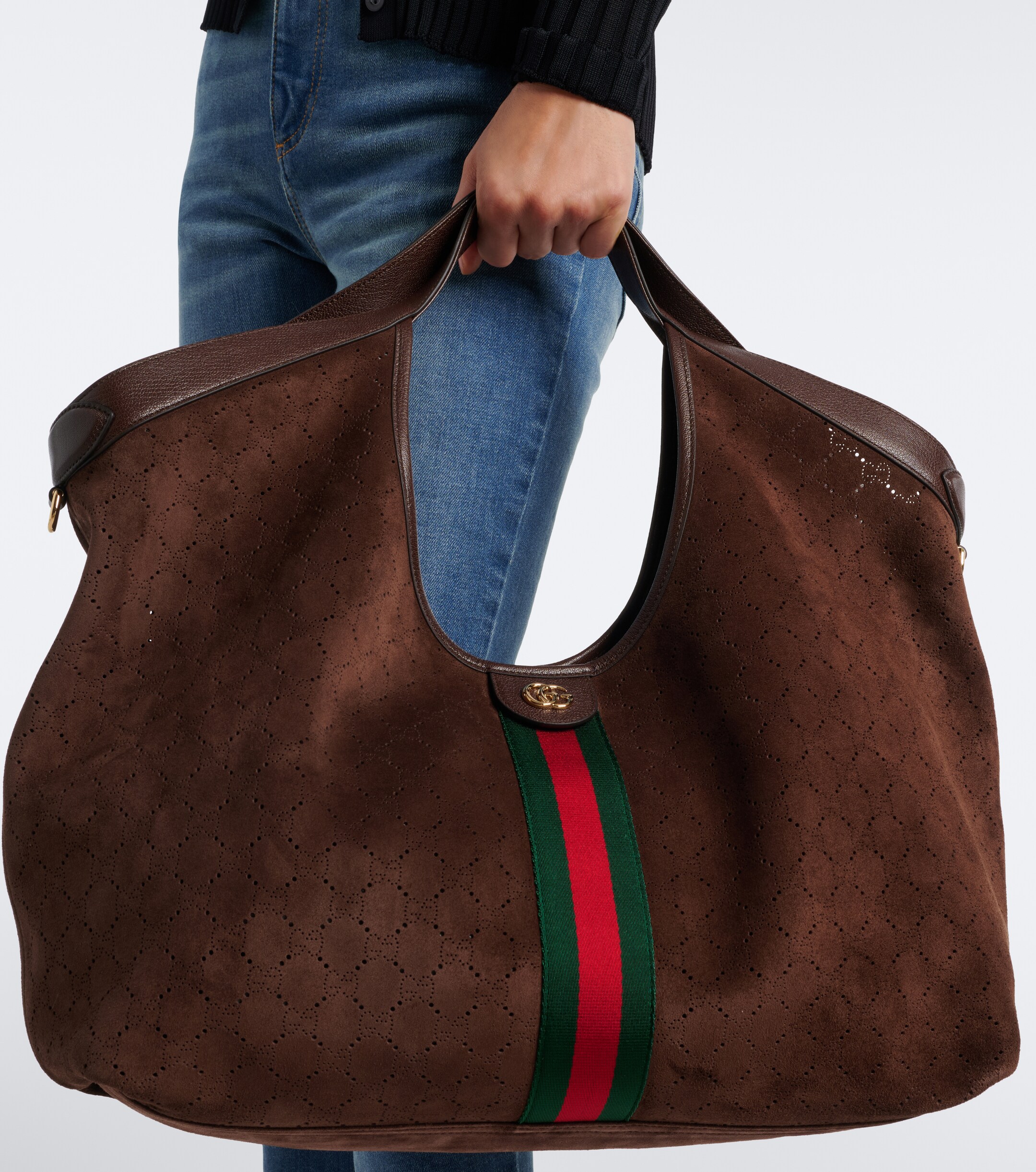 Gucci Gucci Giglio Large suede tote bag