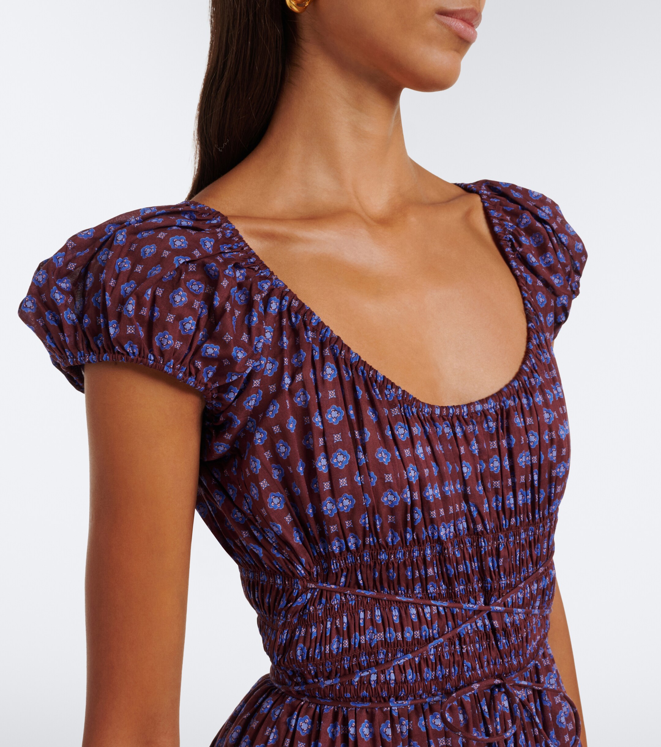 Dôen Dôen Quinelle printed cotton voile midi dress