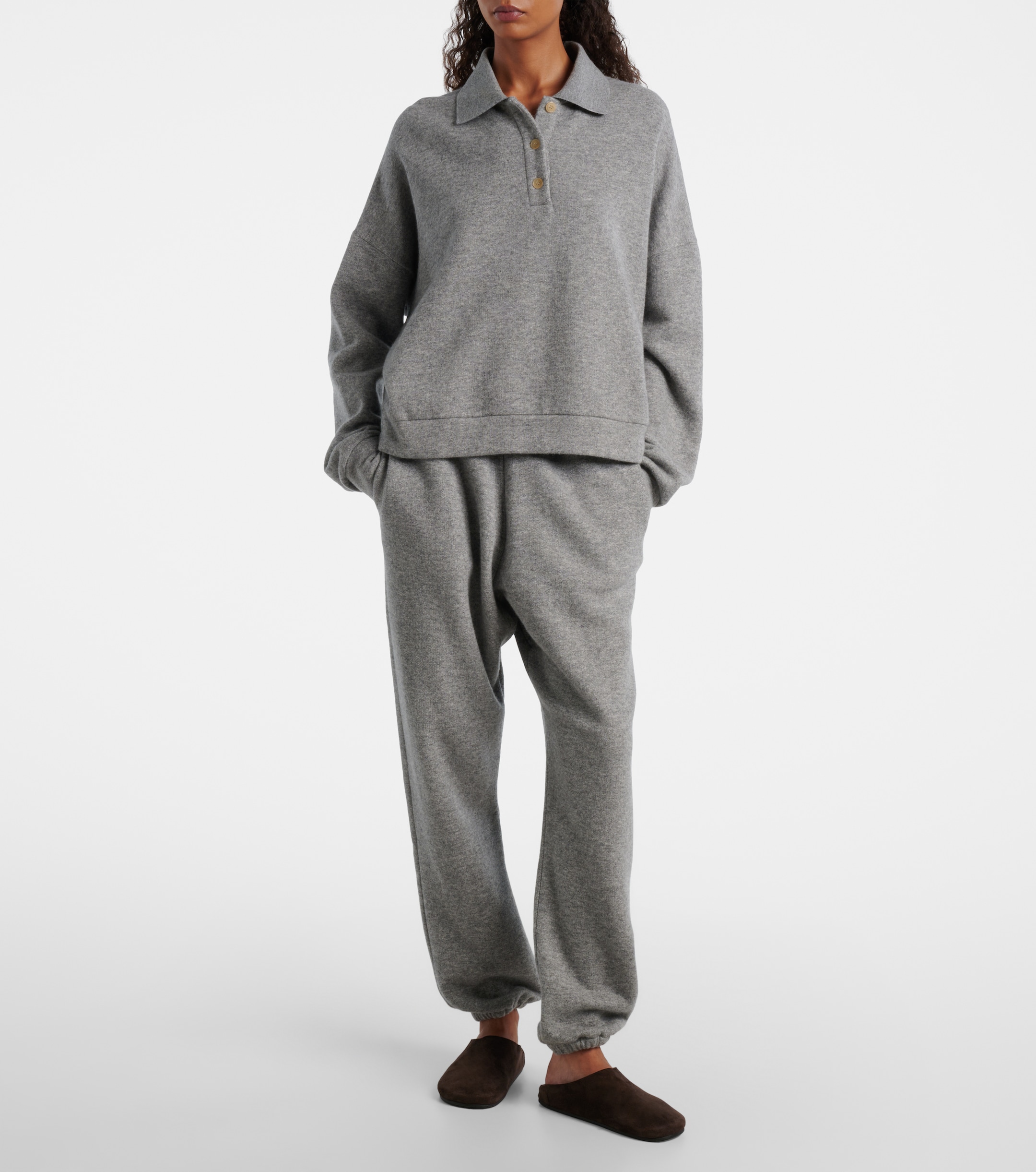 The Row - Corzas cashmere and cotton polo sweater | Plush