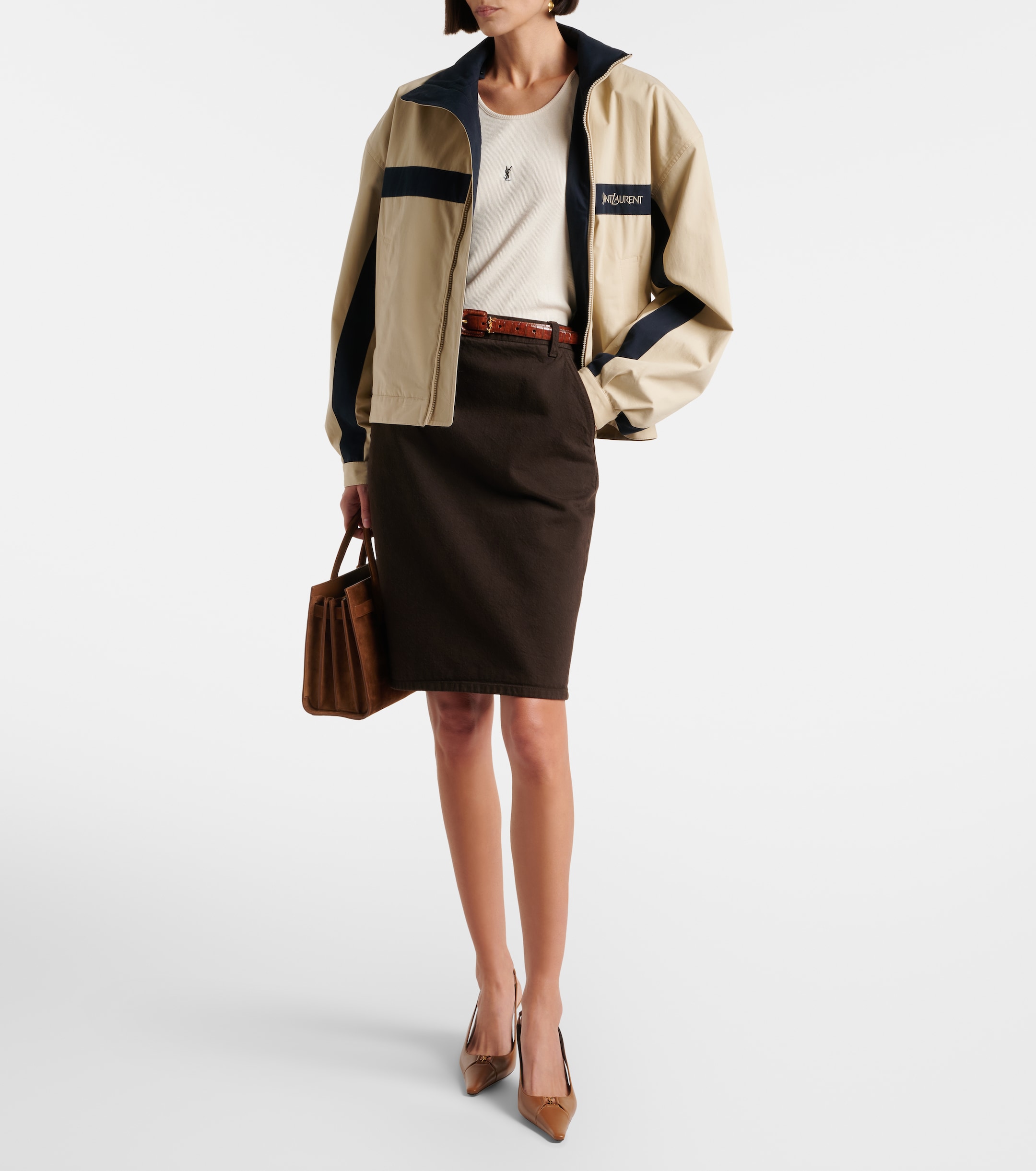 Saint Laurent Logo cotton canvas jacket