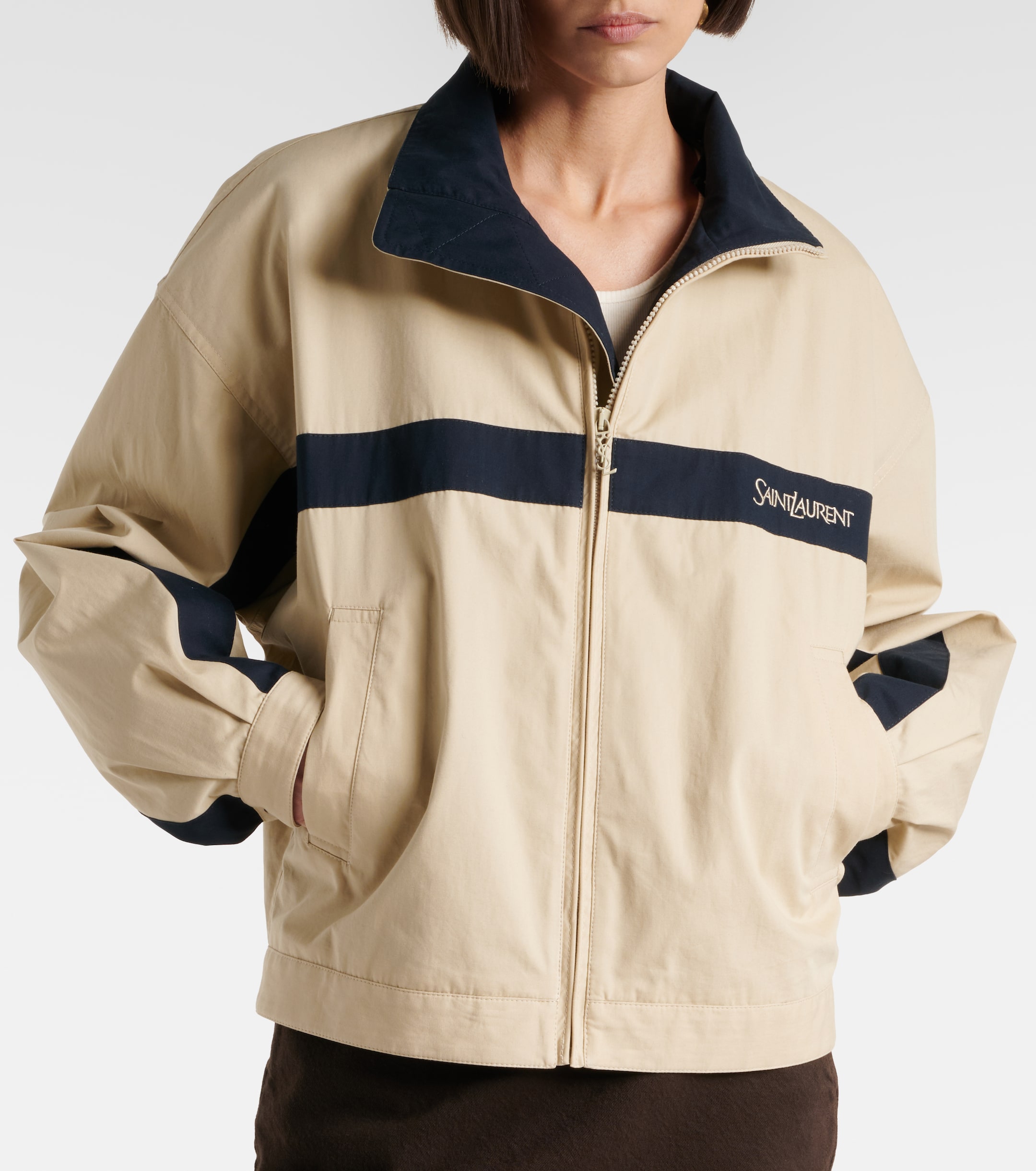 Saint Laurent Logo cotton canvas jacket